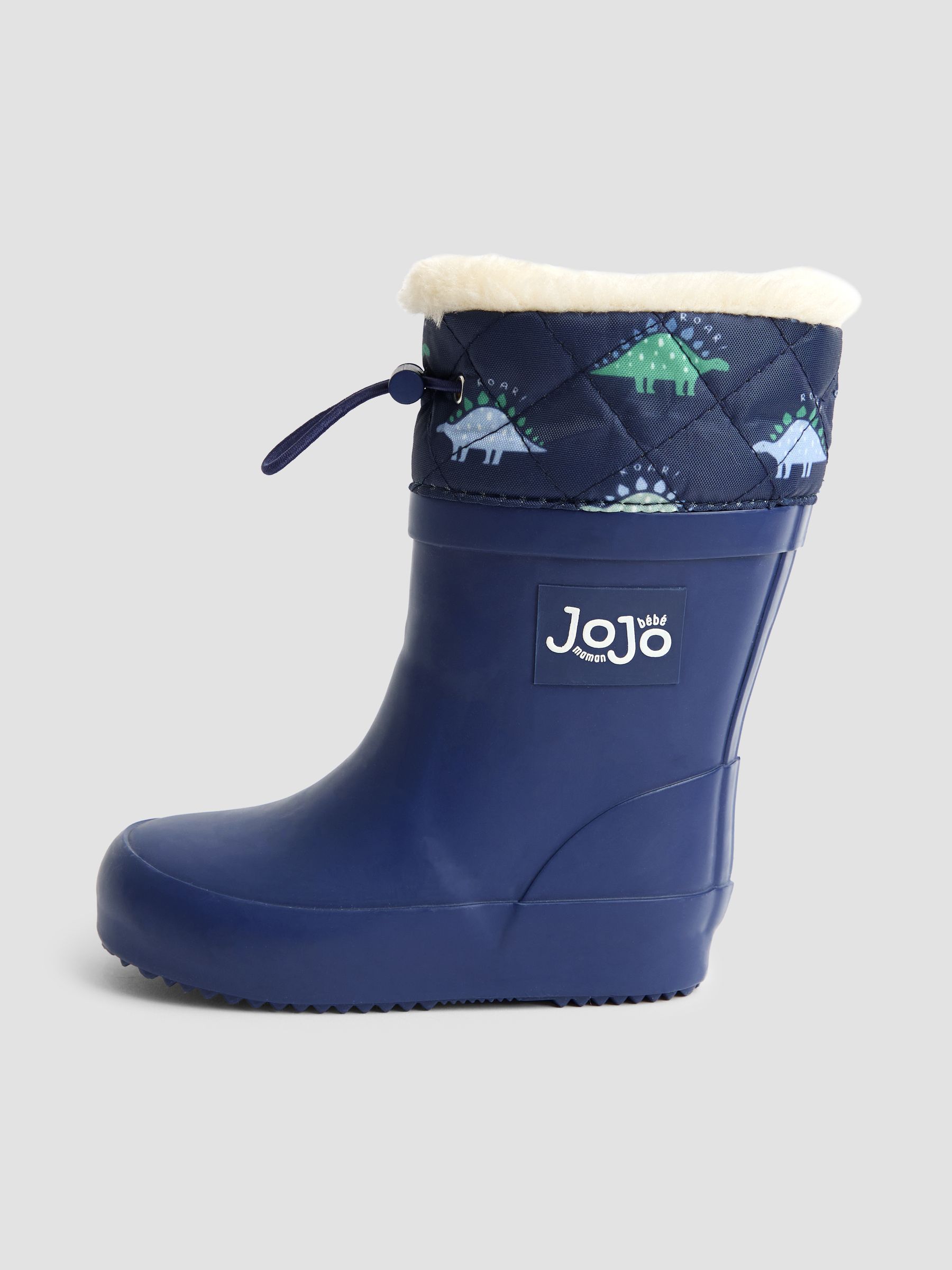 Navy Drawstring Color Block Dino Wellies - Image 4 of 4