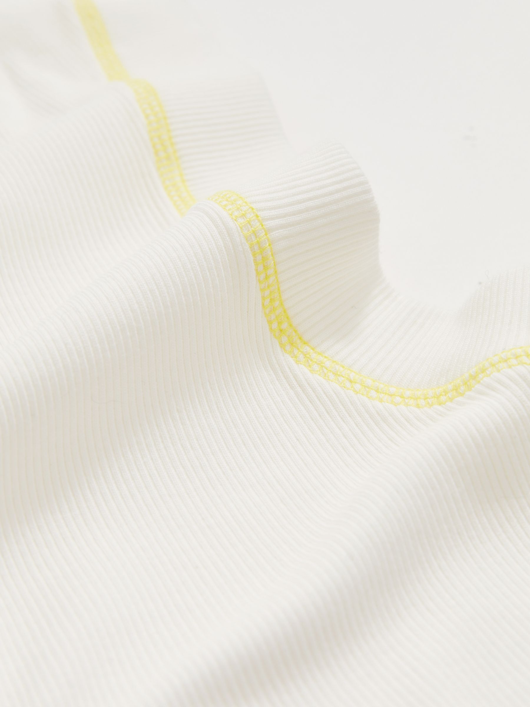 Stretch-Cotton Ribbed Vest in White - Image 6 of 6
