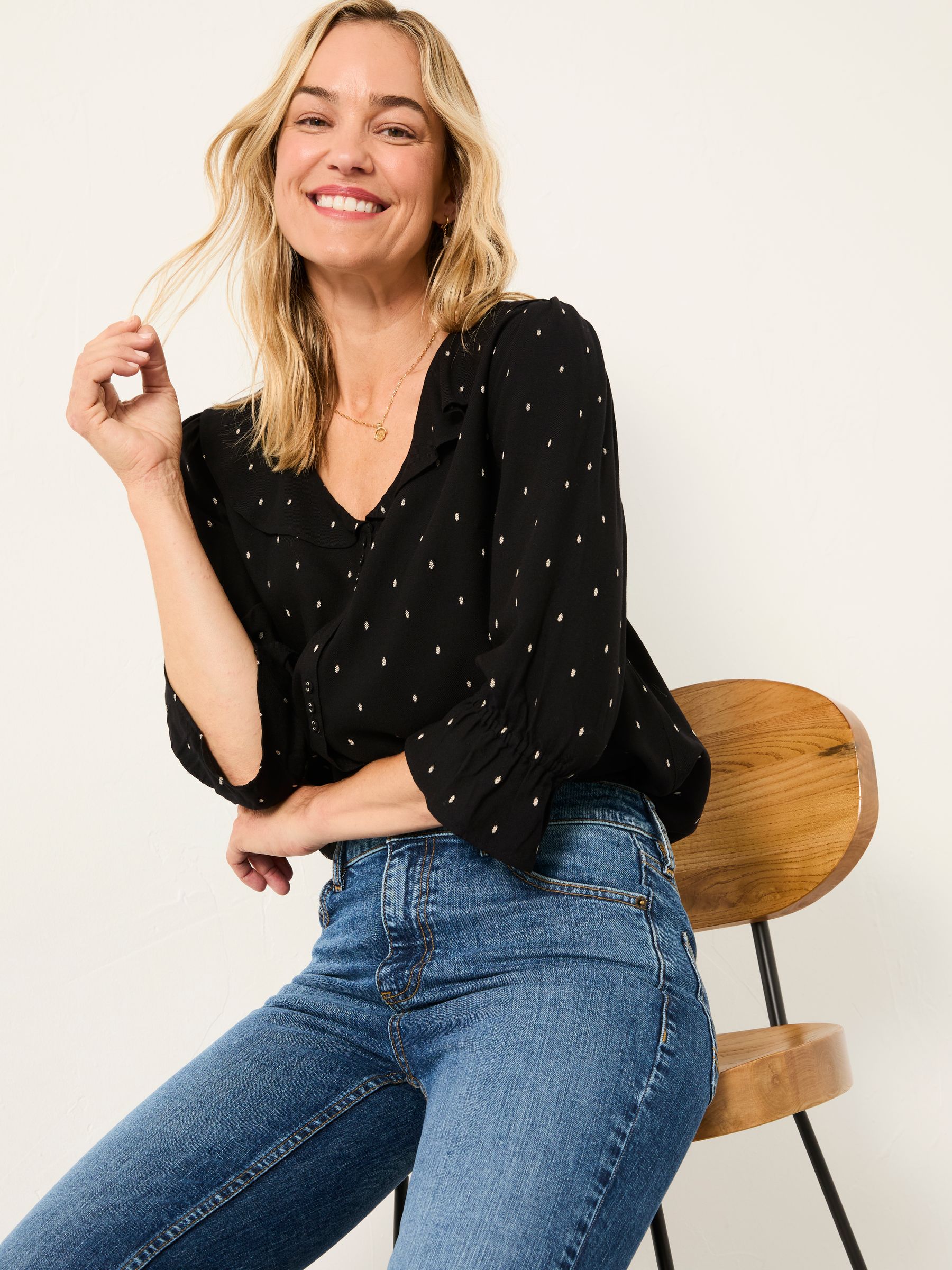 Etta Black Dobby Blouse - Image 4 of 5