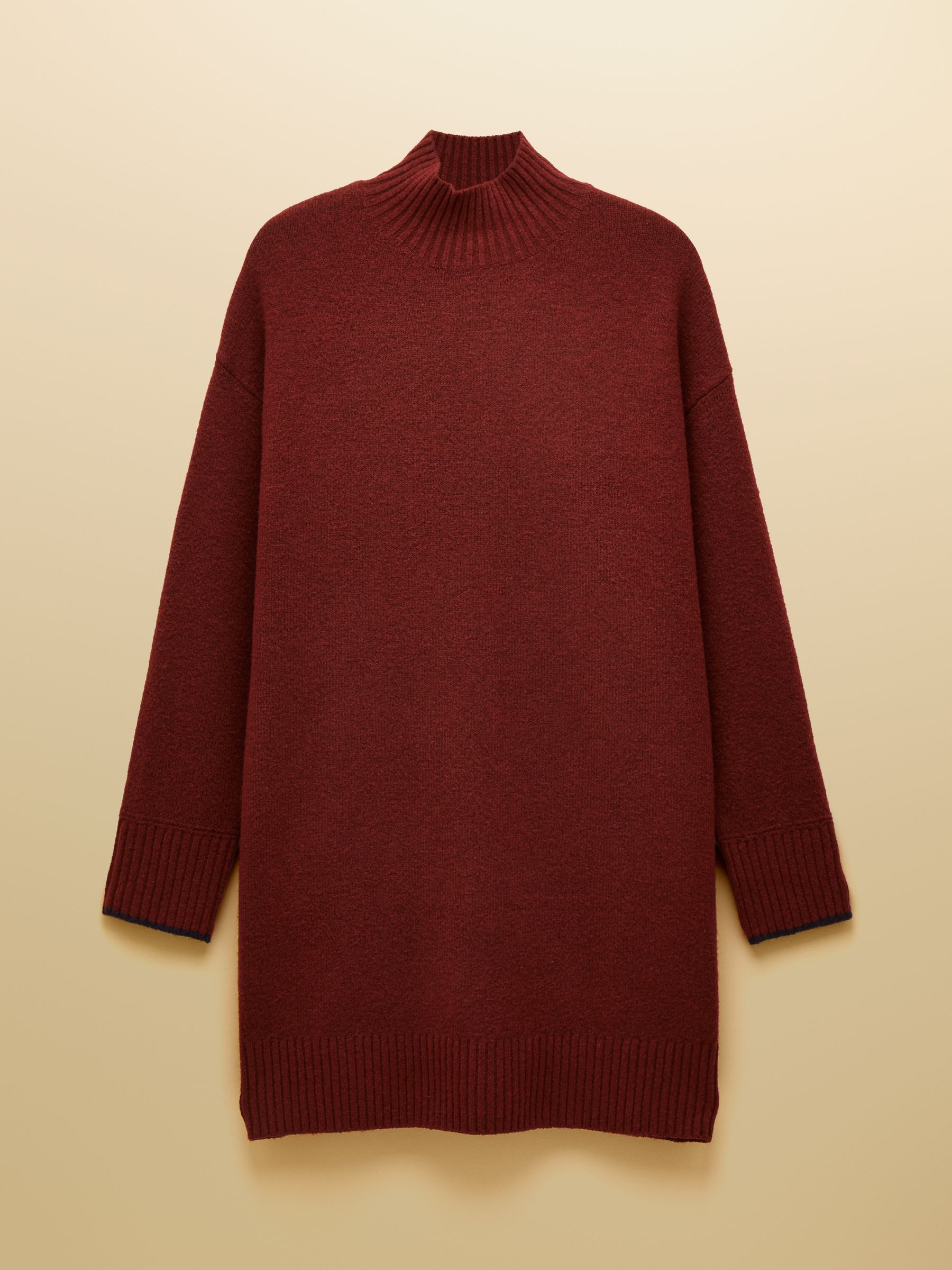 Hailey Wine Red High Neck Knitted Dress - Image 9 of 9 Hailey Wine Red High Neck Knitted Dress - Image 9 of 9