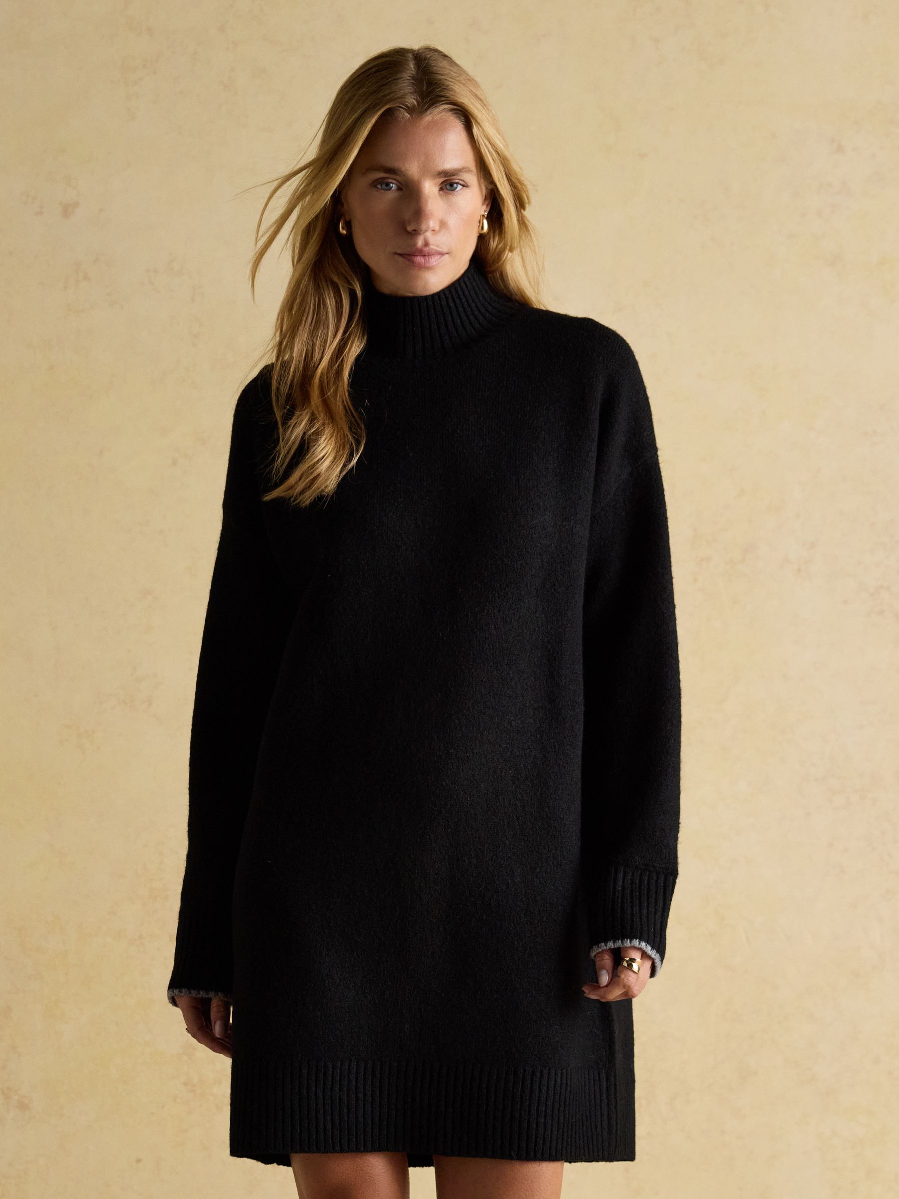 Hailey Black High Neck Knitted Dress - Image 1 of 8 Hailey Black High Neck Knitted Dress - Image 1 of 8