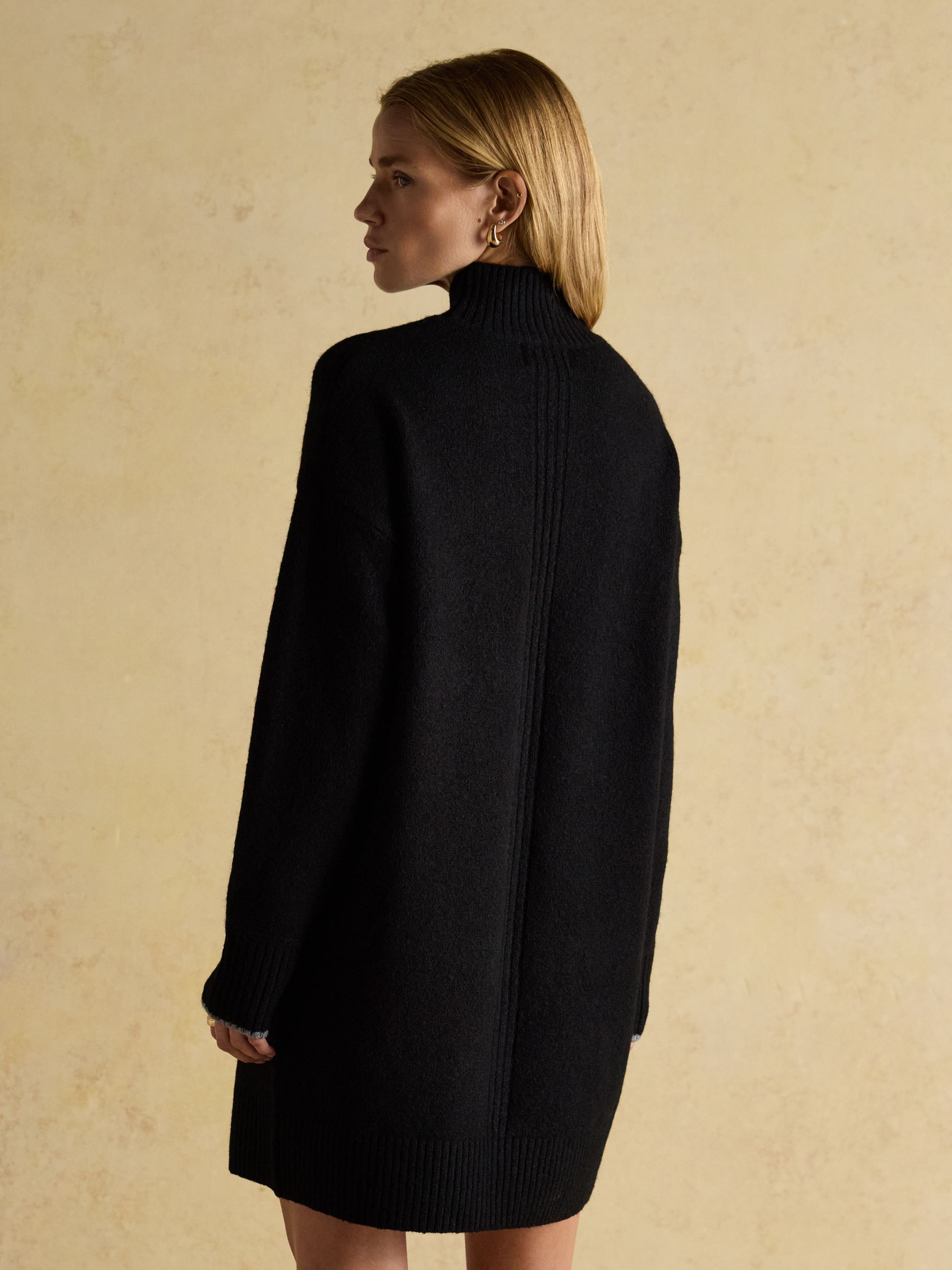 Hailey Black High Neck Knitted Dress - Image 2 of 8 Hailey Black High Neck Knitted Dress - Image 2 of 8