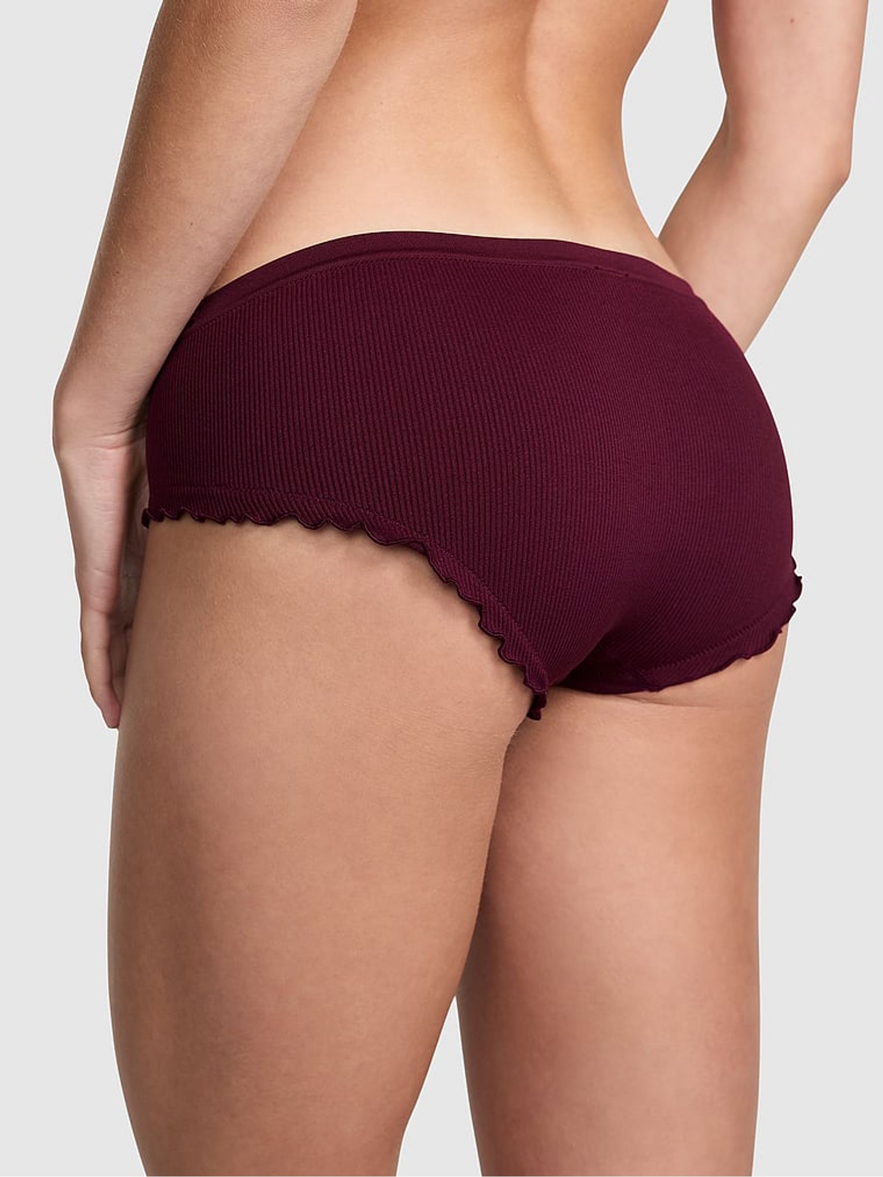 Purple Rose Hipster Seamless Lettuce Edge Knickers - Image 2 of 3