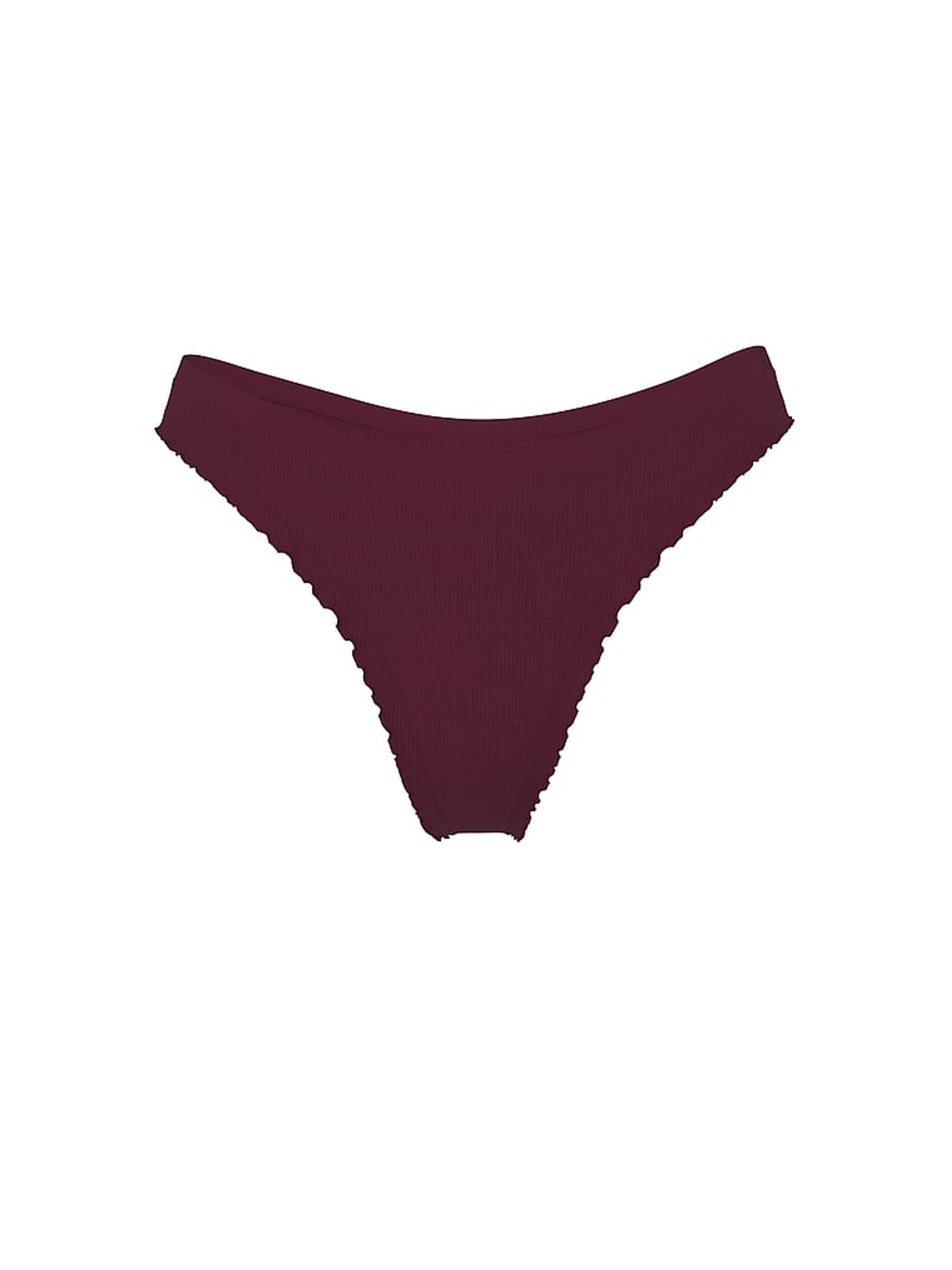 Purple Rose Mini Scoop Thong Seamless Lettuce Edge Knickers - Image 3 of 3