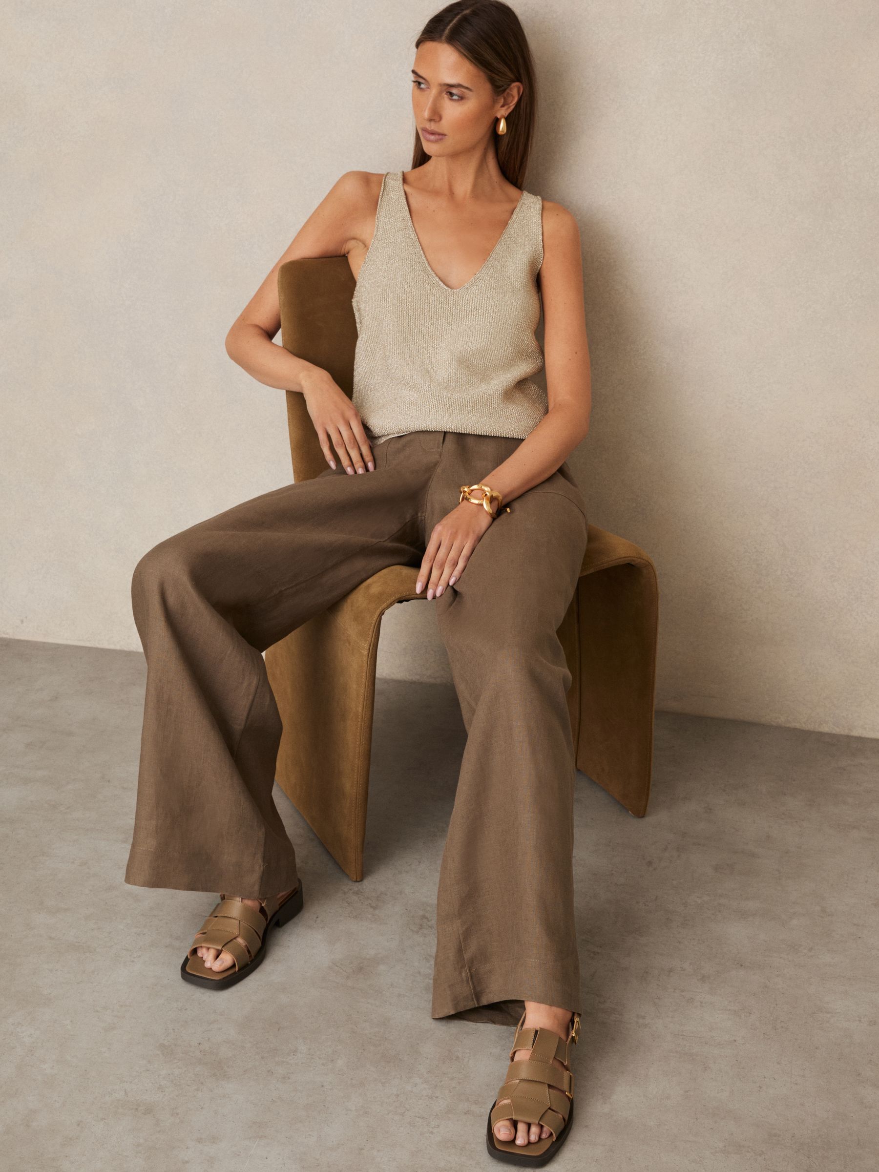 Leather Fisherman Sandals in Tan - Image 2 of 5