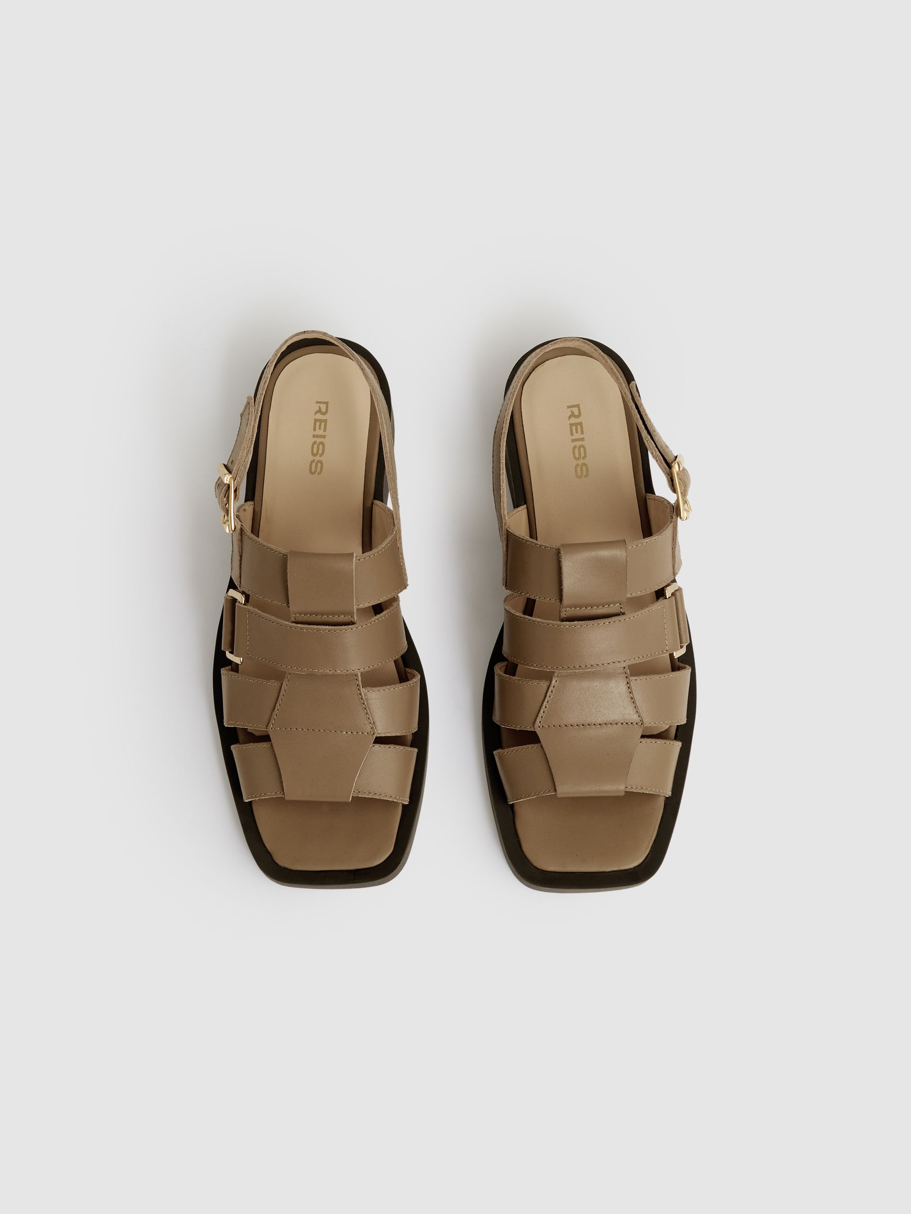 Leather Fisherman Sandals in Tan - Image 4 of 5
