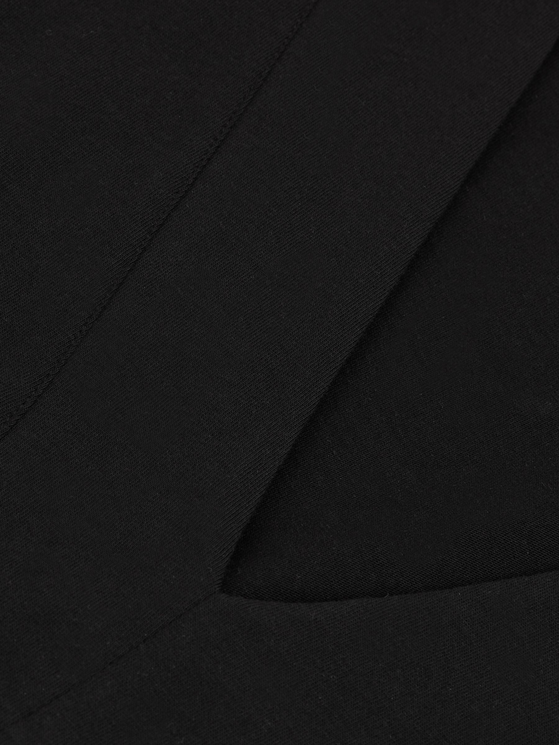 Cotton Shoulder-Pad V-Neck Top in Black - image 5