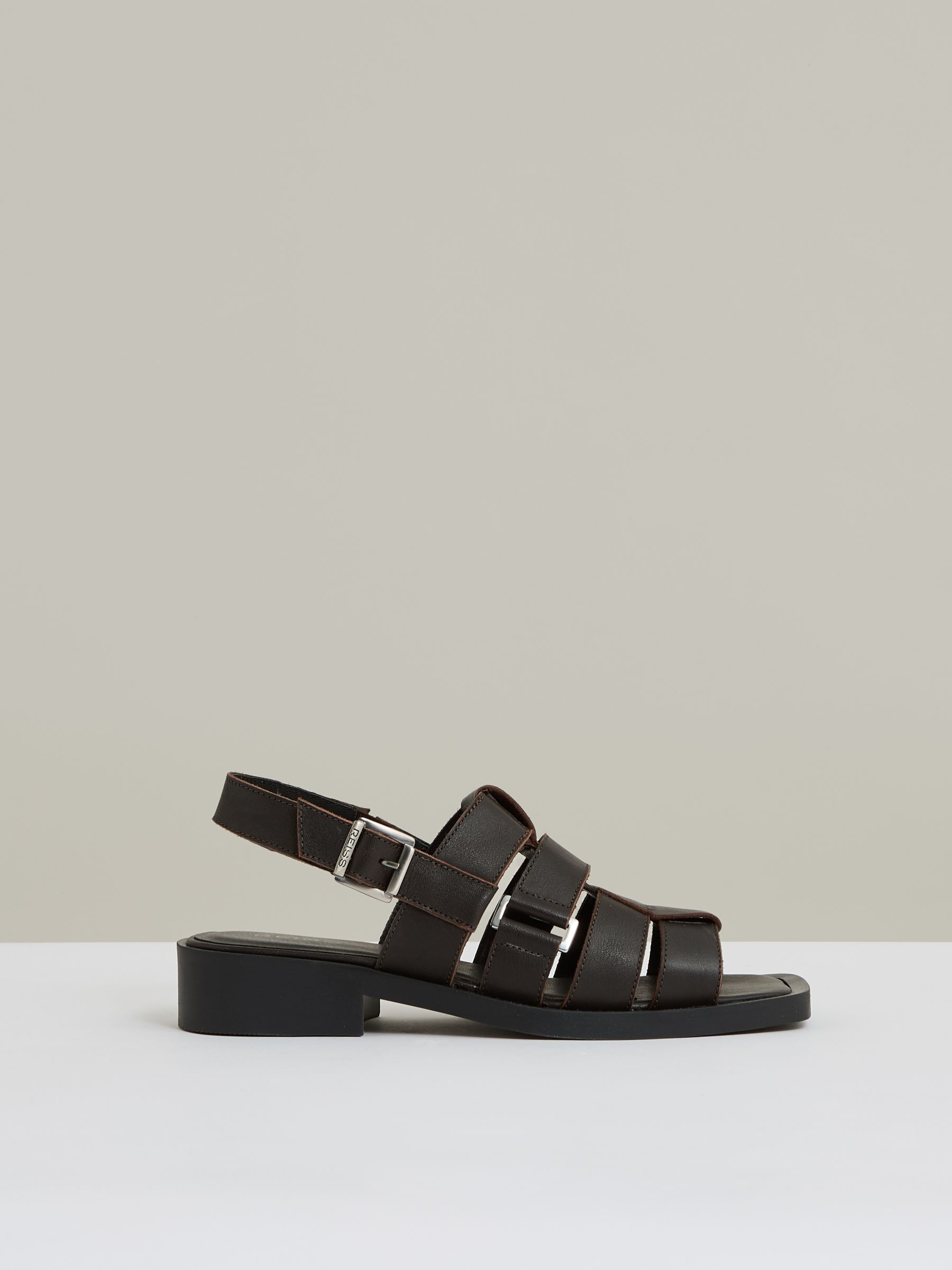 Leather Fisherman Sandals in Chocolate - Image 1 of 5