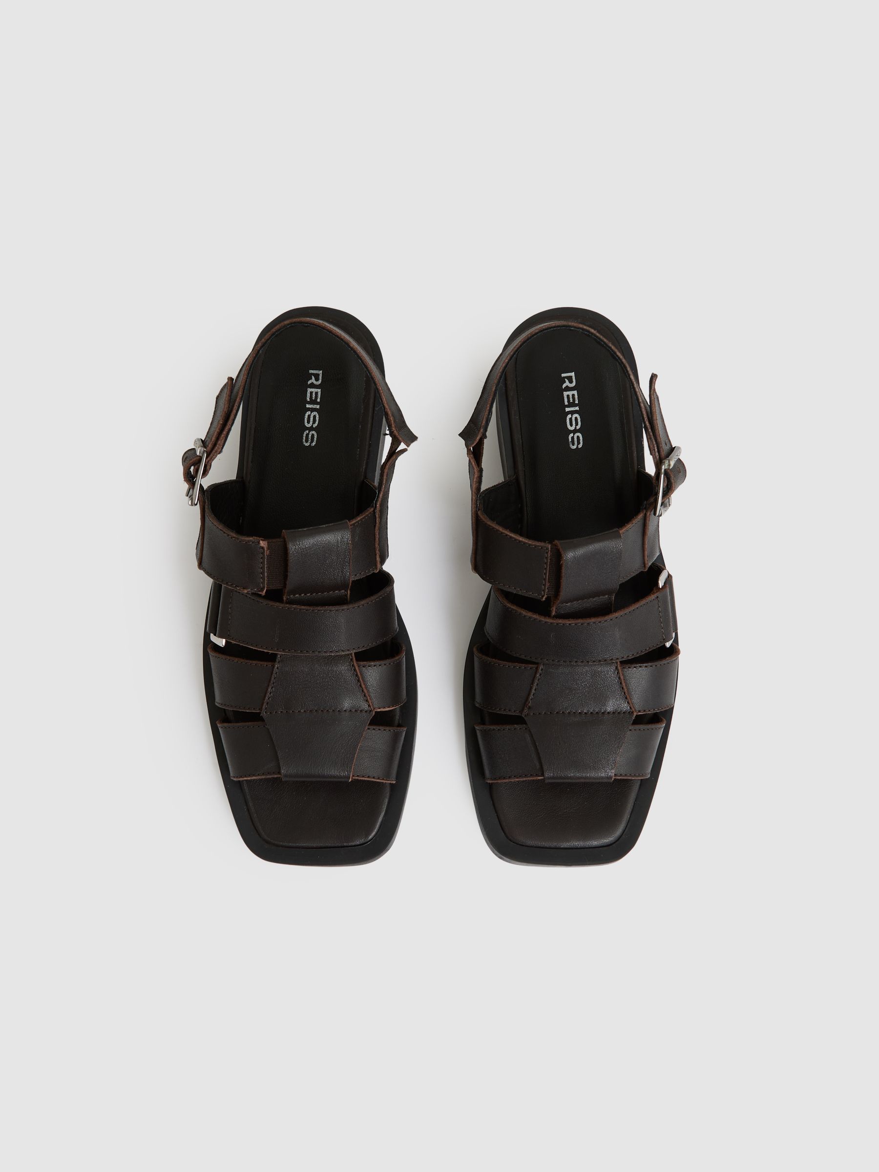 Leather Fisherman Sandals in Chocolate - Image 3 of 5