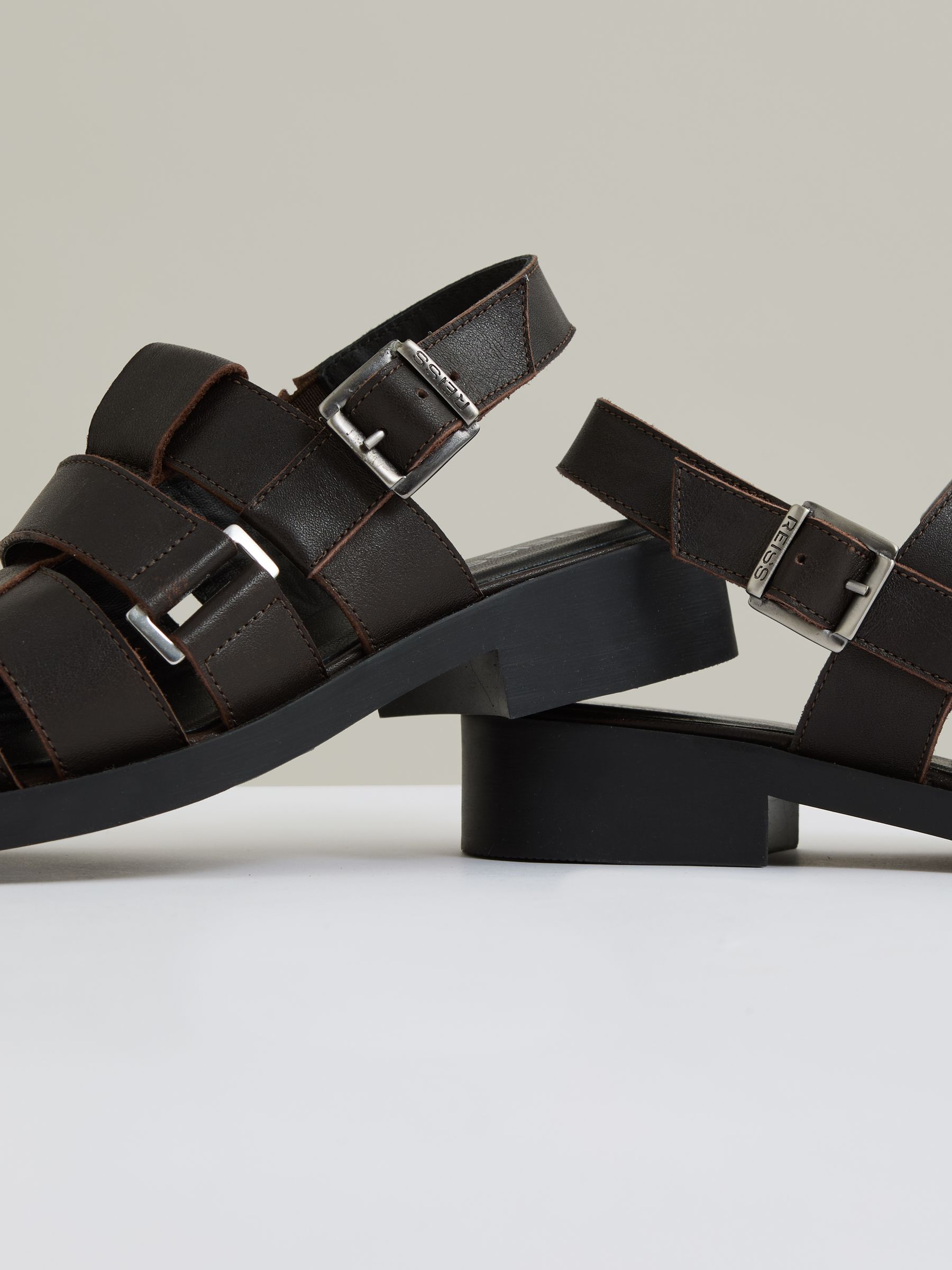 Leather Fisherman Sandals in Chocolate - Image 5 of 5