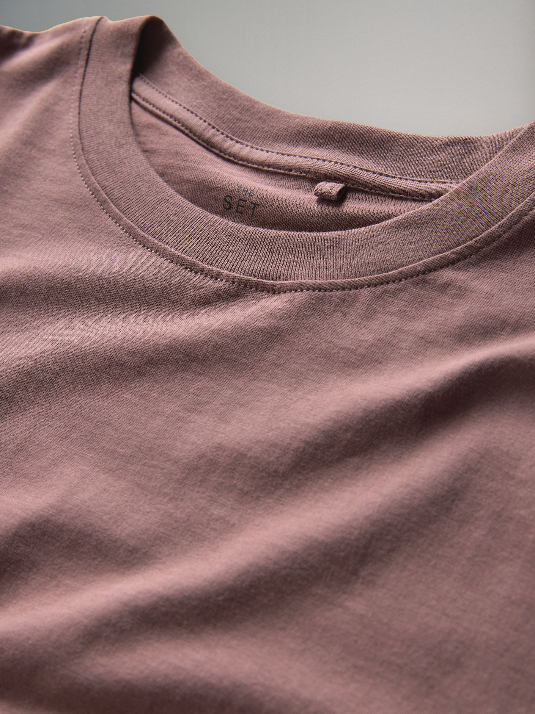 White/Pale Pink/Mauve Pink/Light Brown/Black - 5 Pack Relaxed Long Sleeved T-Shirts - Image 7 of 8