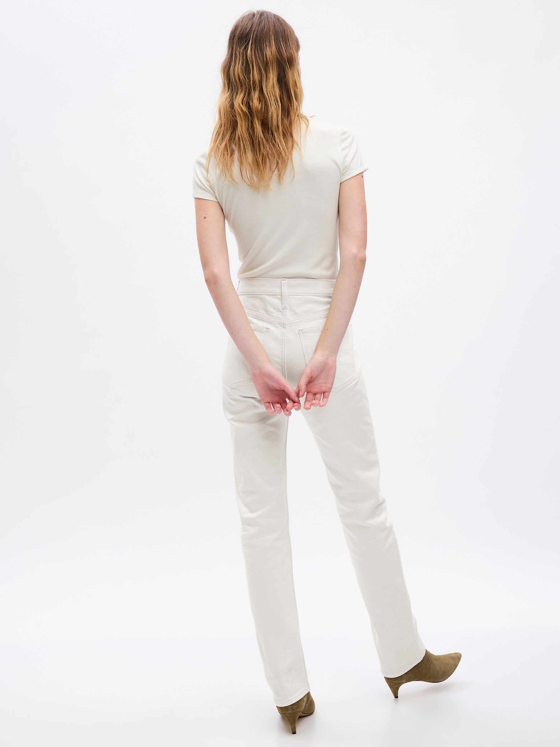 Off White High Waisted 90s Straight Jeans - Image 2 of 10
