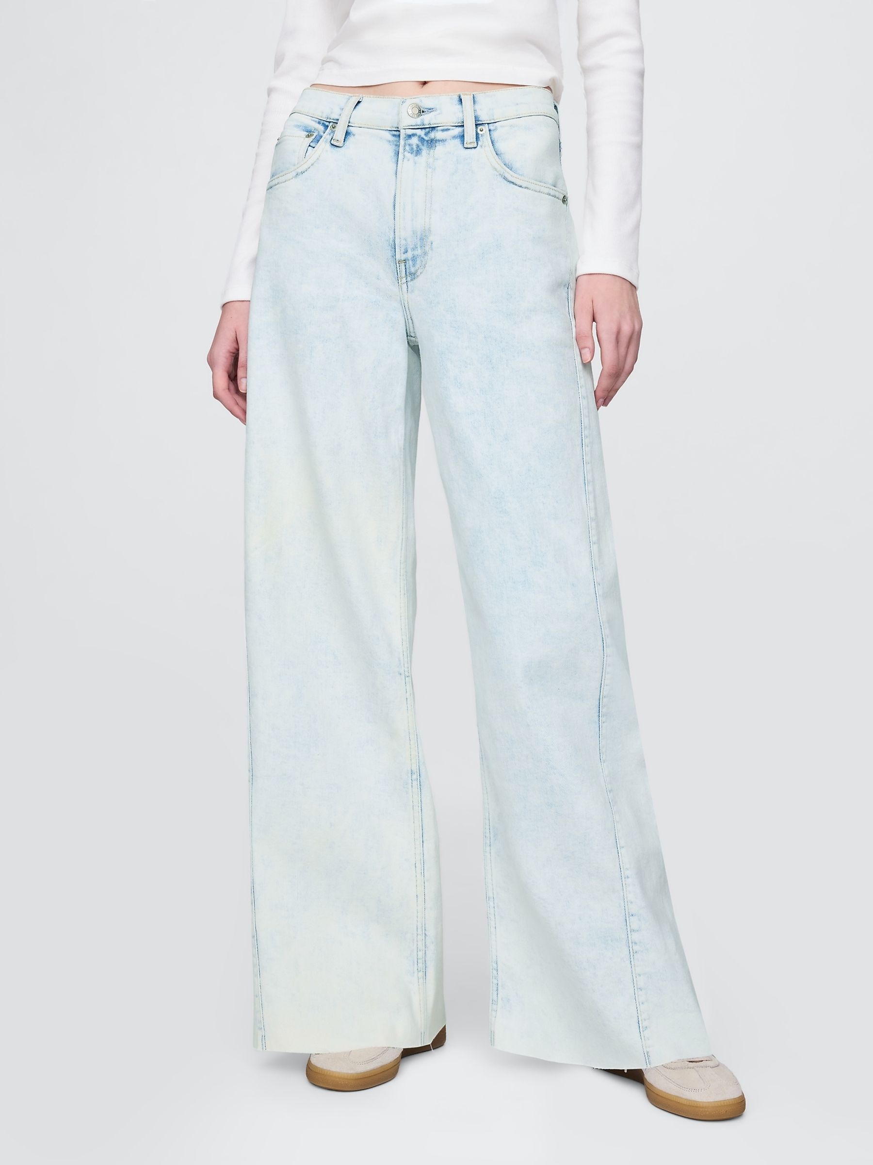 Blue High Waisted Stride Wide-Leg Jeans - Image 1 of 6