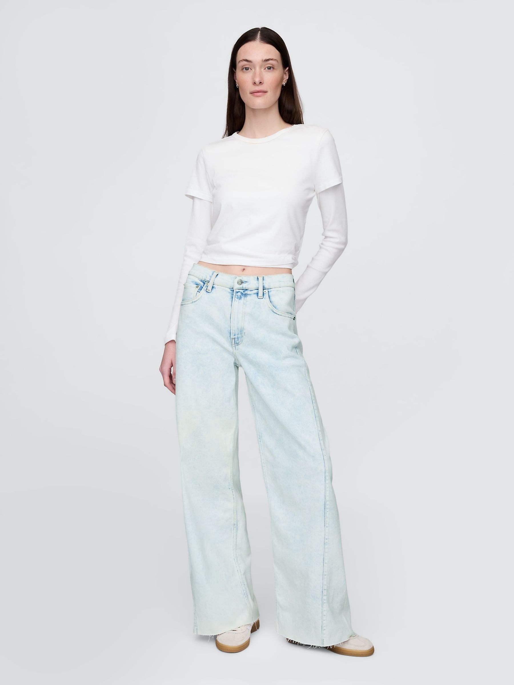 Blue High Waisted Stride Wide-Leg Jeans - Image 4 of 6