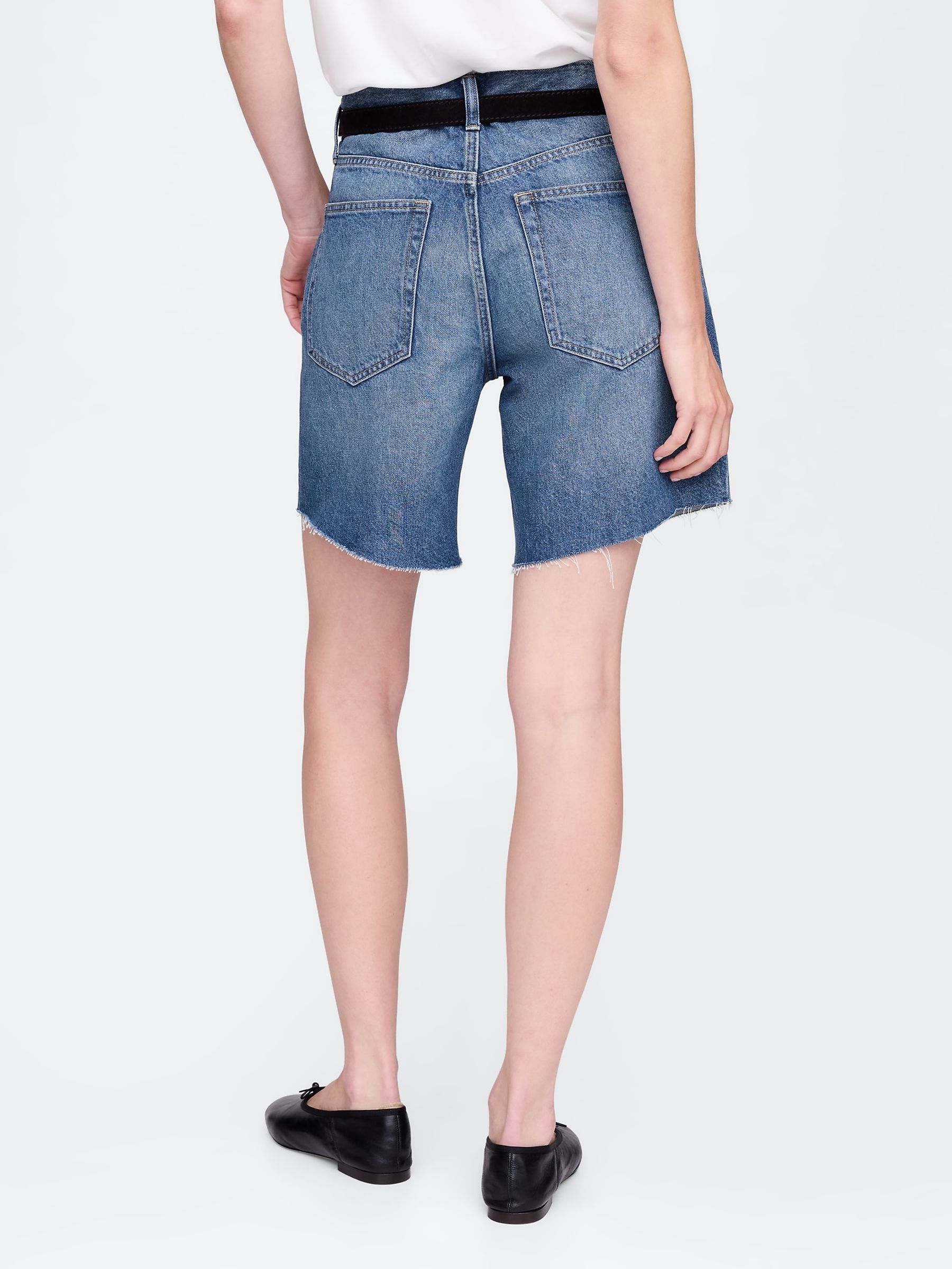 Blue Mid Rise 90s Loose Denim Bermuda Shorts - Image 2 of 5