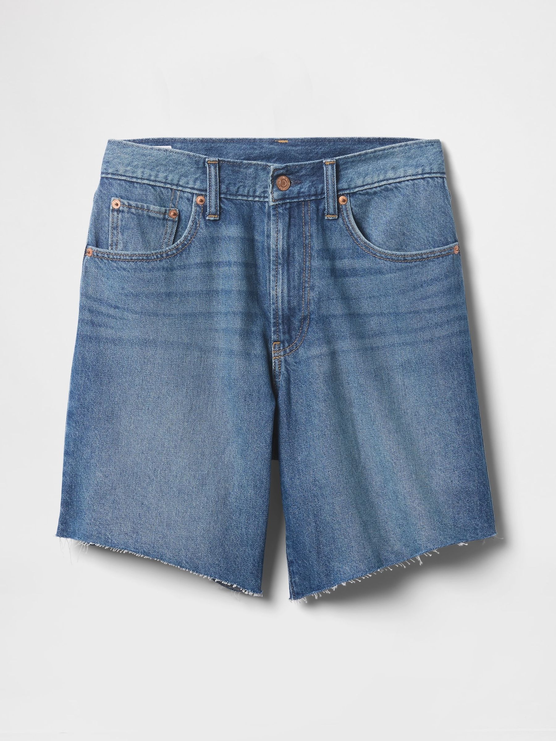 Blue Mid Rise 90s Loose Denim Bermuda Shorts - Image 5 of 5