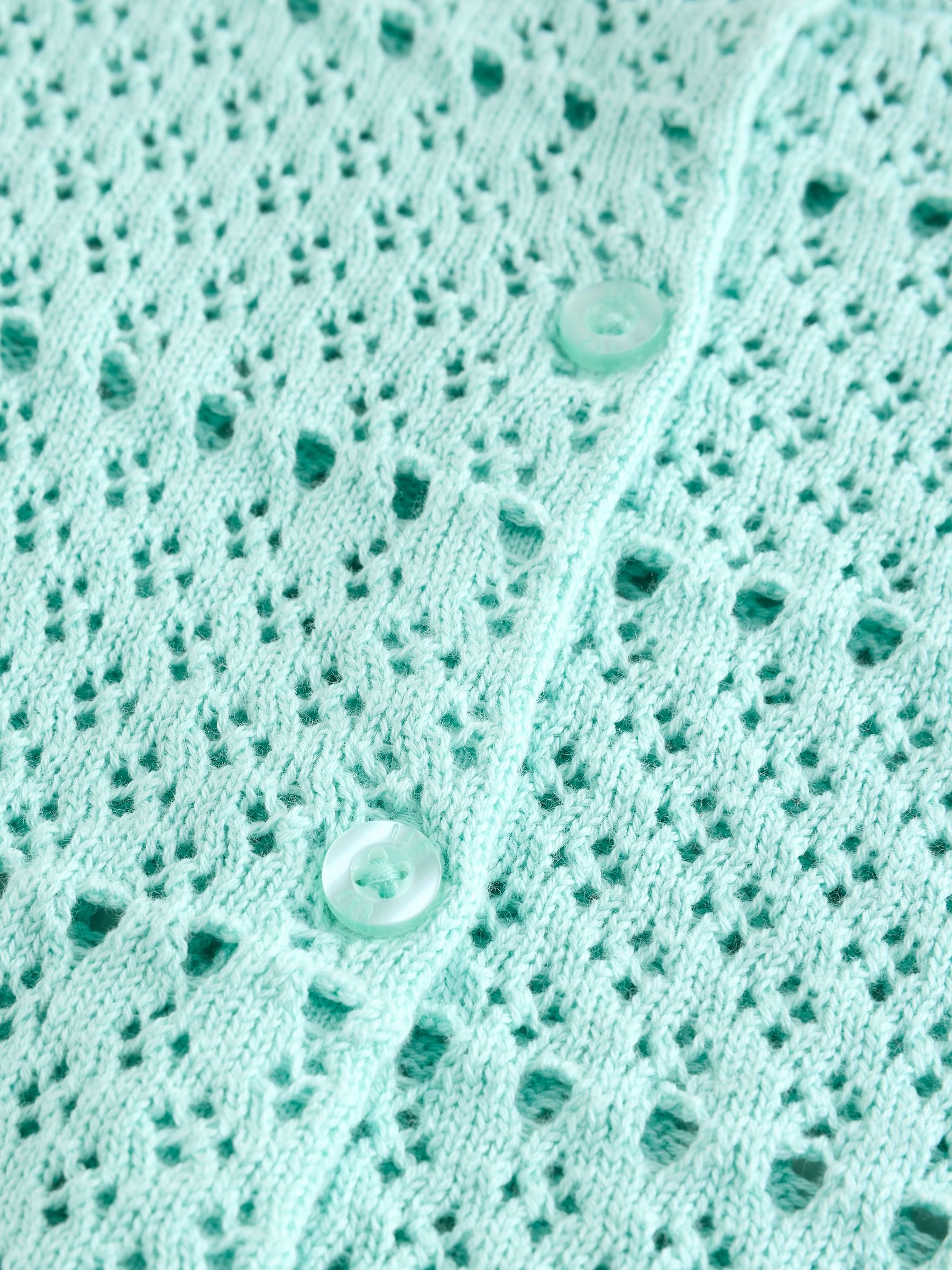 Blue Pointelle Crochet Cardigan (4-13yrs) - Image 7 of 7