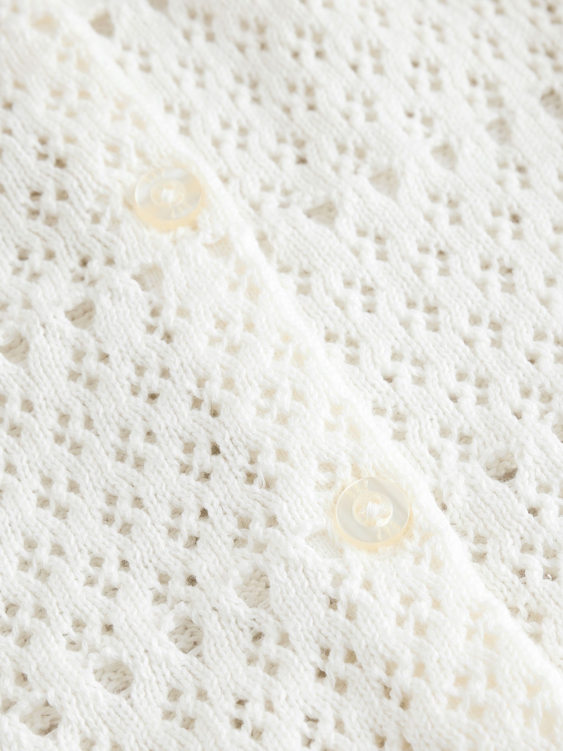 White Pointelle Crochet Cardigan (4-13yrs) - Image 7 of 7