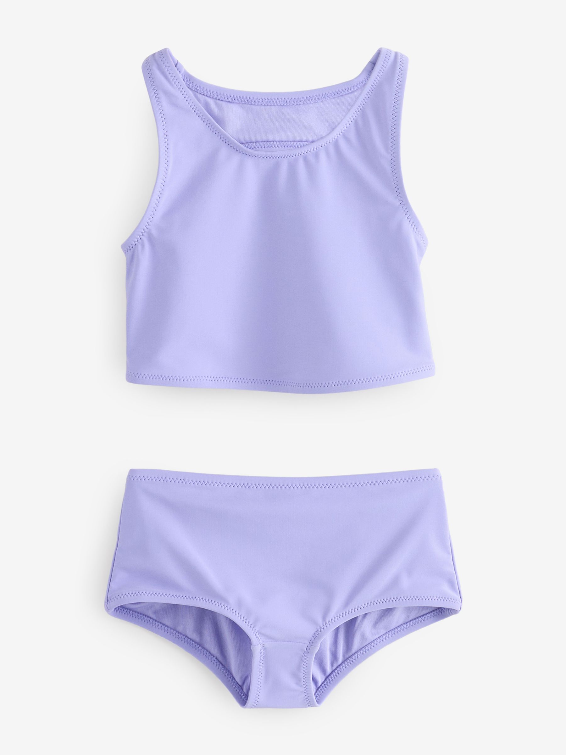 Purple Cutout Tankini Swim Two-Piece (4-13yrs) - Image 1 of 4