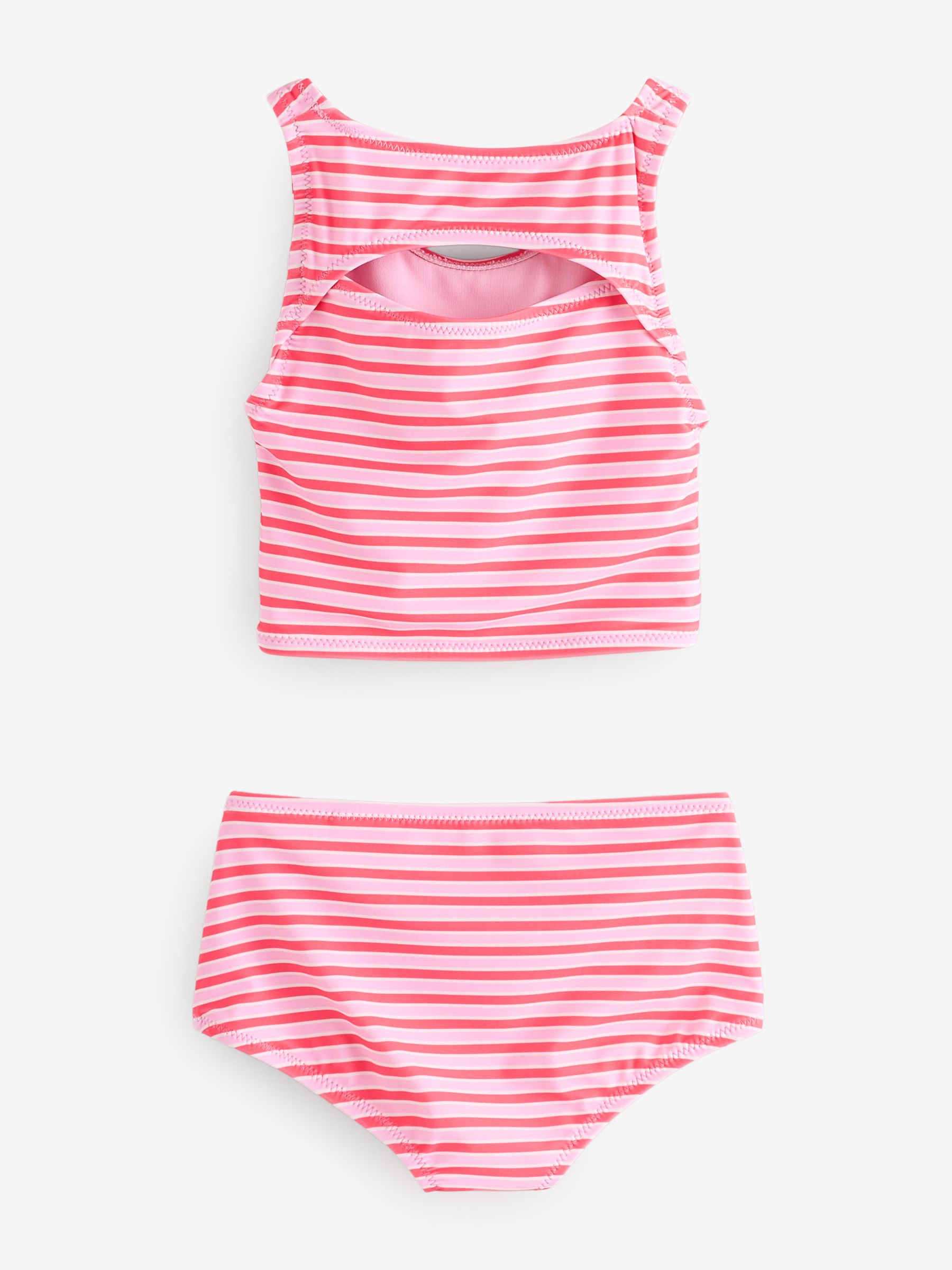 Pink Stripe Cutout Tankini Swim Two-Piece (4-13yrs) - Image 2 of 4