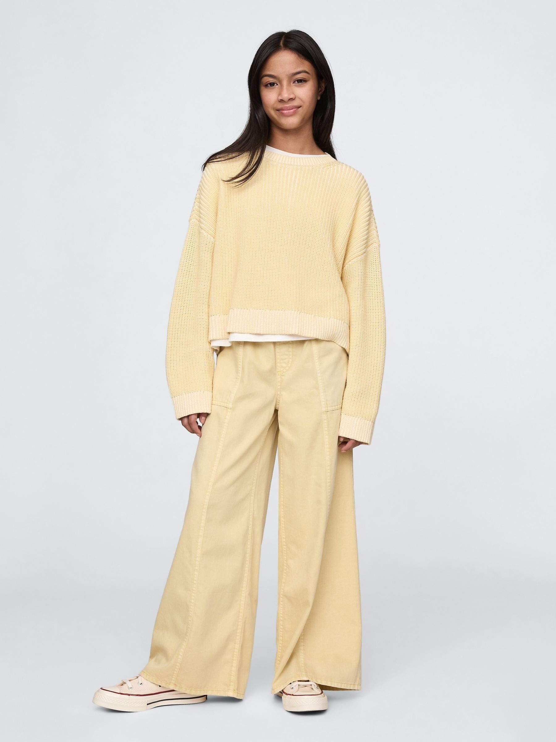 Yellow Twill Easy Baggy Trousers - Image 3 of 5