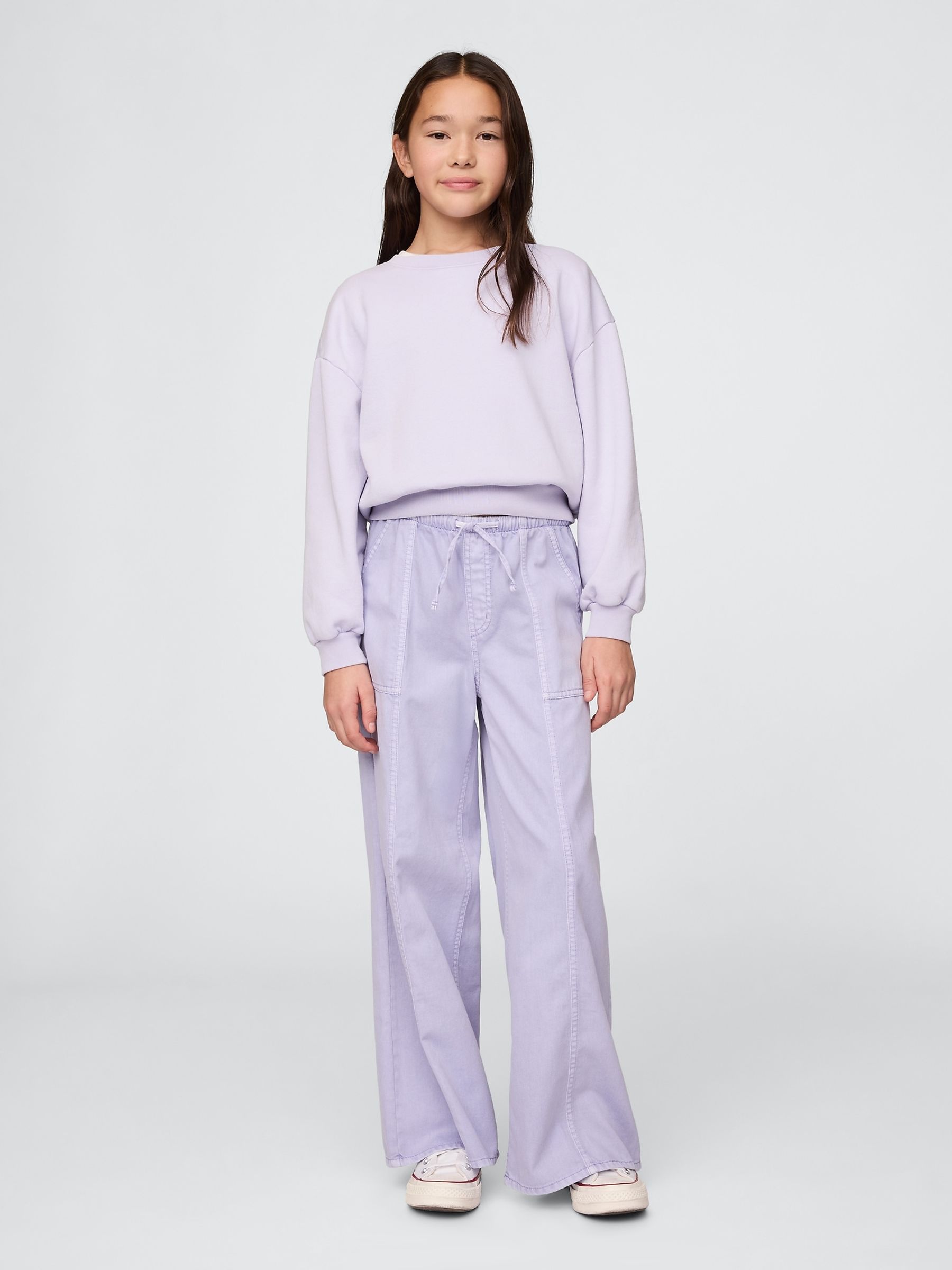 Purple Twill Easy Baggy Trousers - Image 3 of 5