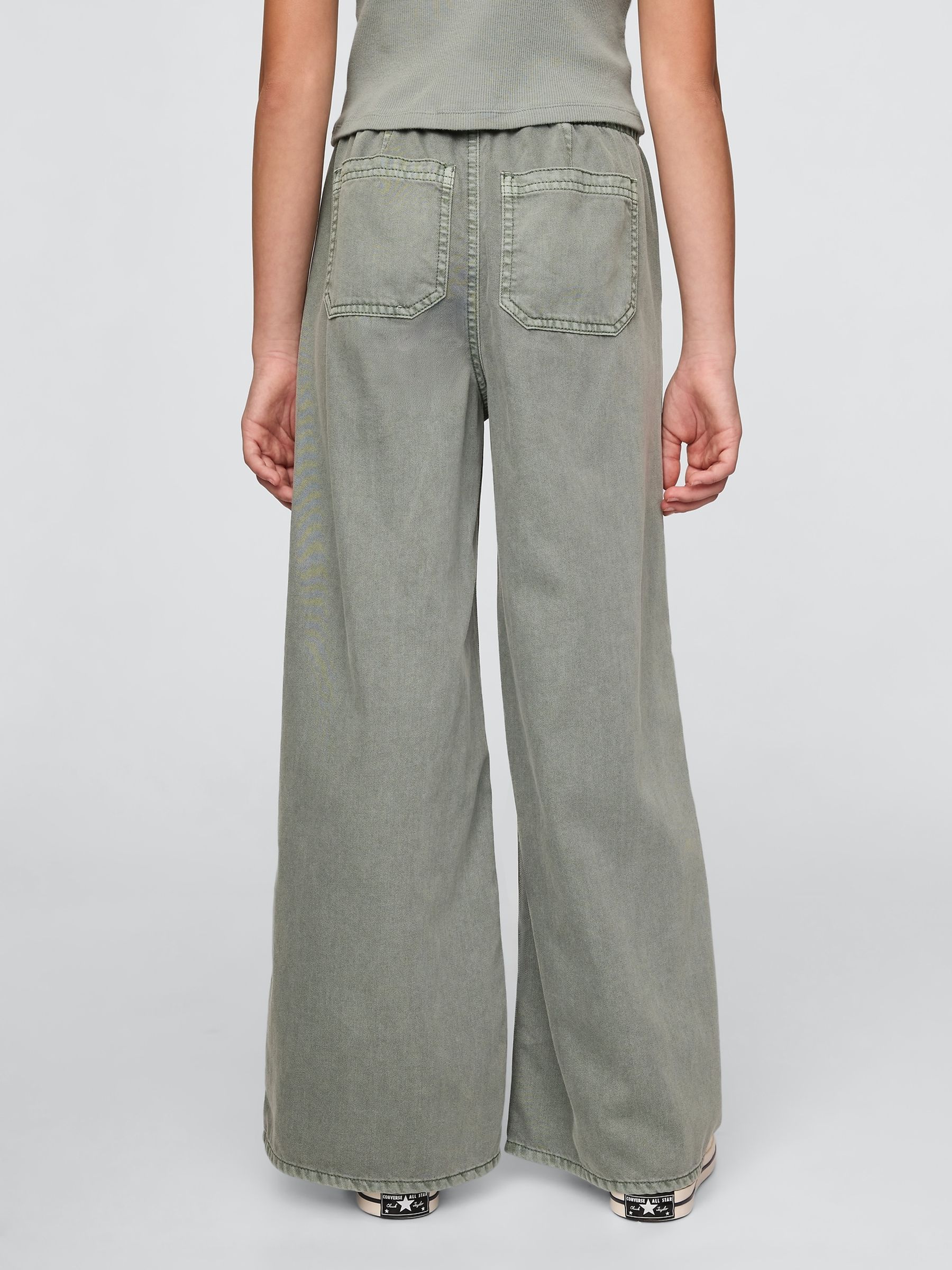Green Twill Easy Baggy Trousers - Image 2 of 5