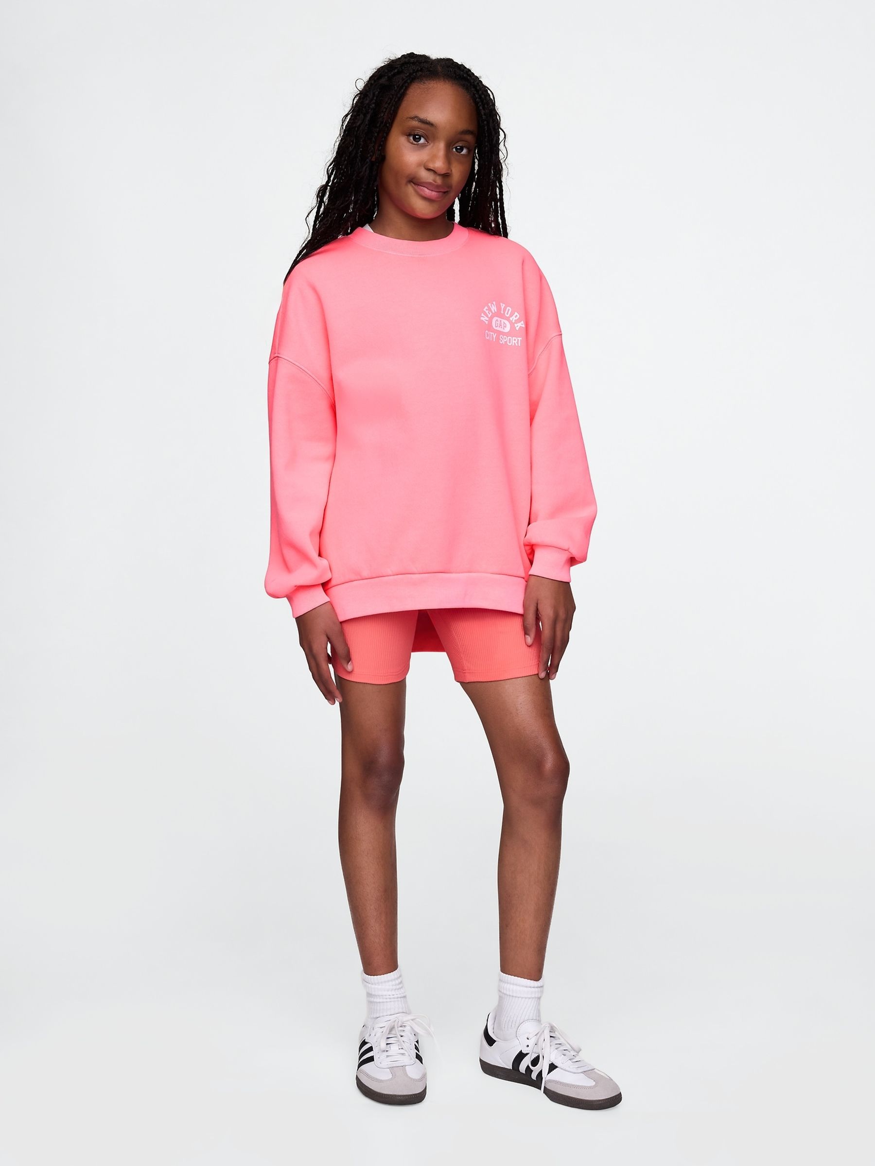 Pink Vintage Soft NYC Logo Tunic Sweatshirt (4-13yrs) - Image 3 of 5