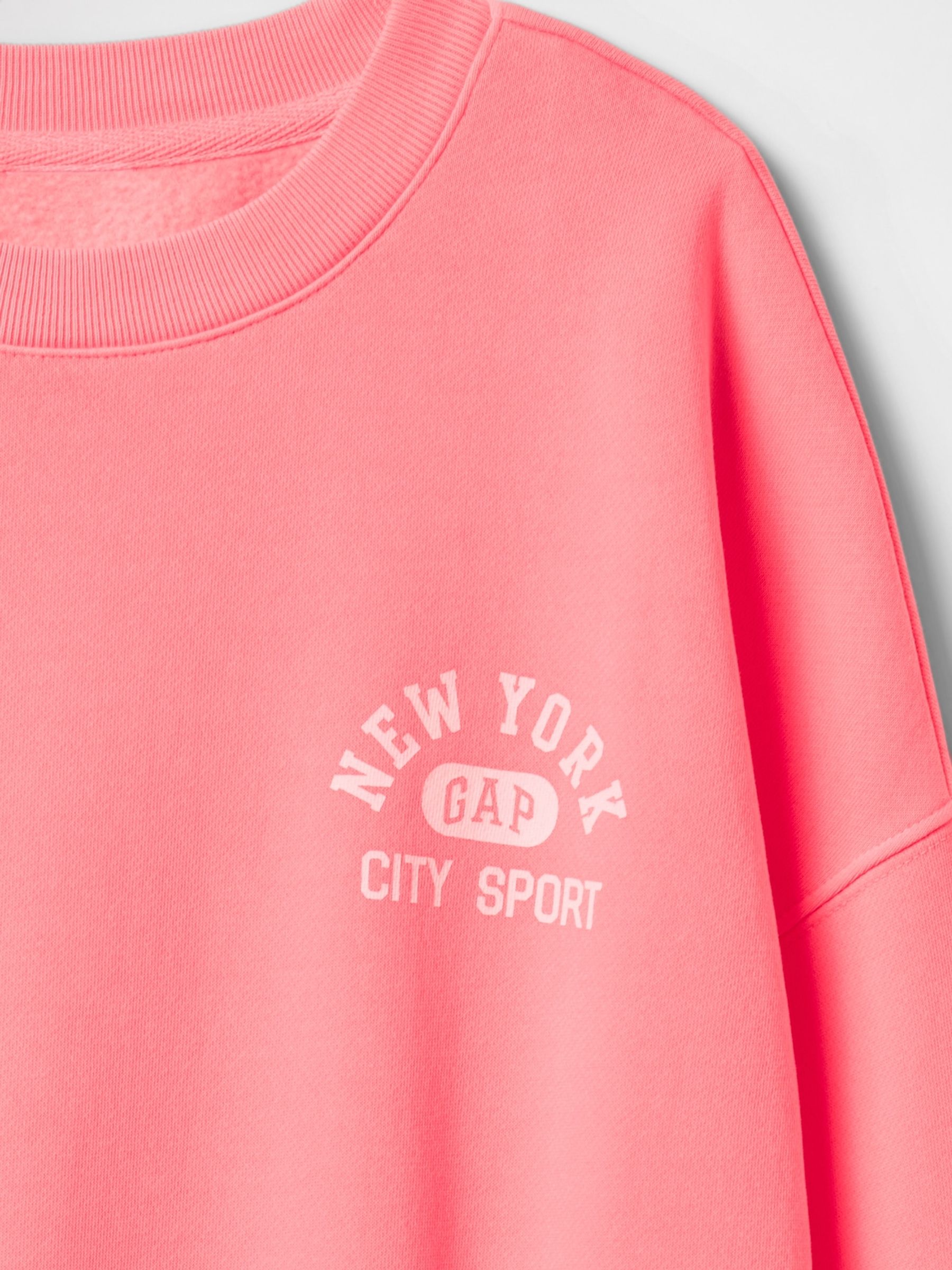 Pink Vintage Soft NYC Logo Tunic Sweatshirt (4-13yrs) - Image 5 of 5