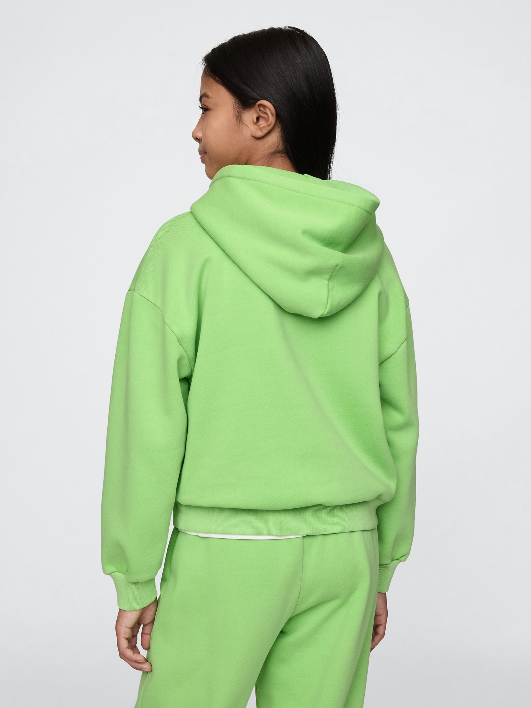Green Logo Vintage Fleece-Lined Hoodie (4-13yrs) - Image 2 of 5