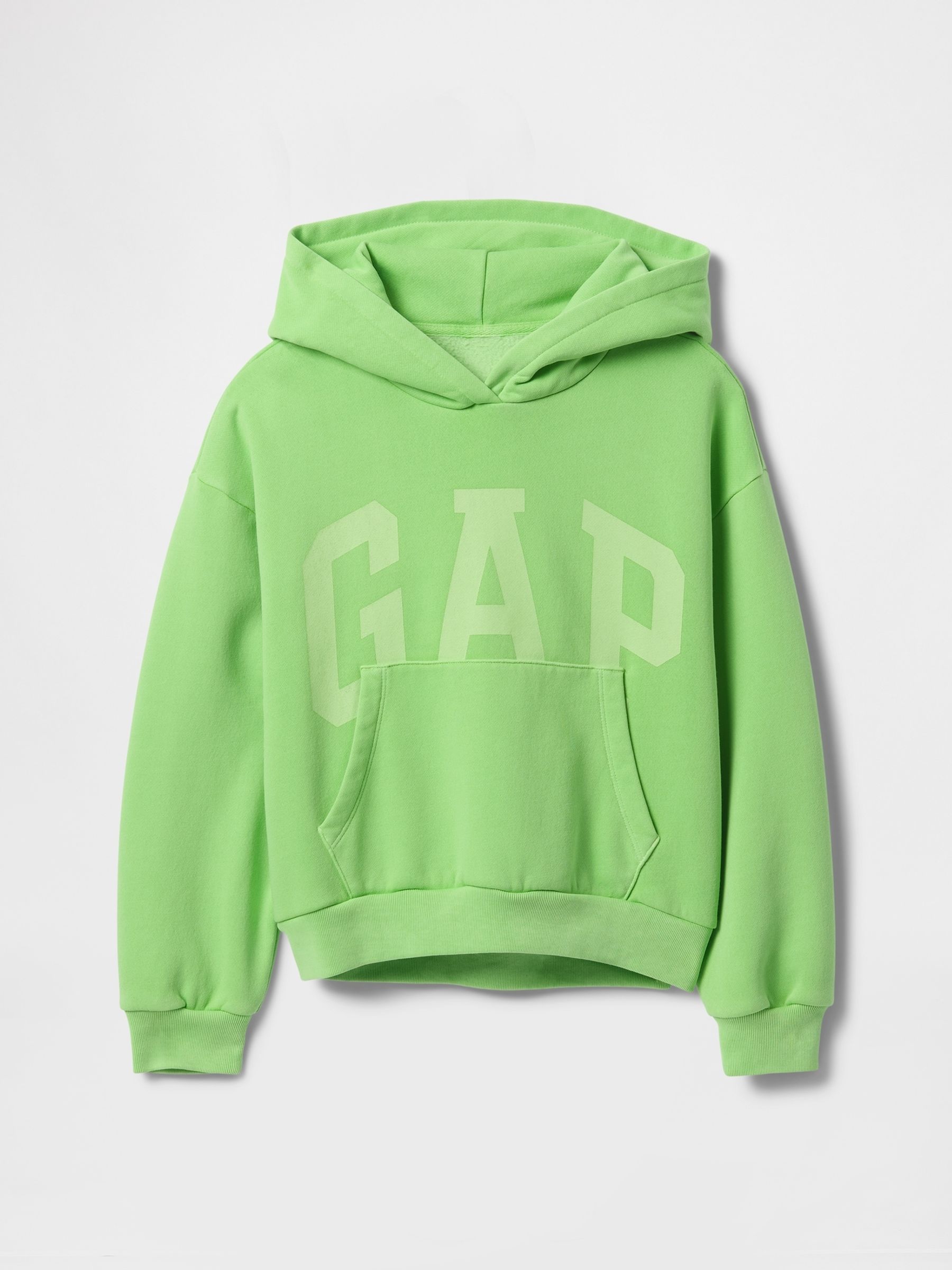 Green Logo Vintage Fleece-Lined Hoodie (4-13yrs) - Image 4 of 5