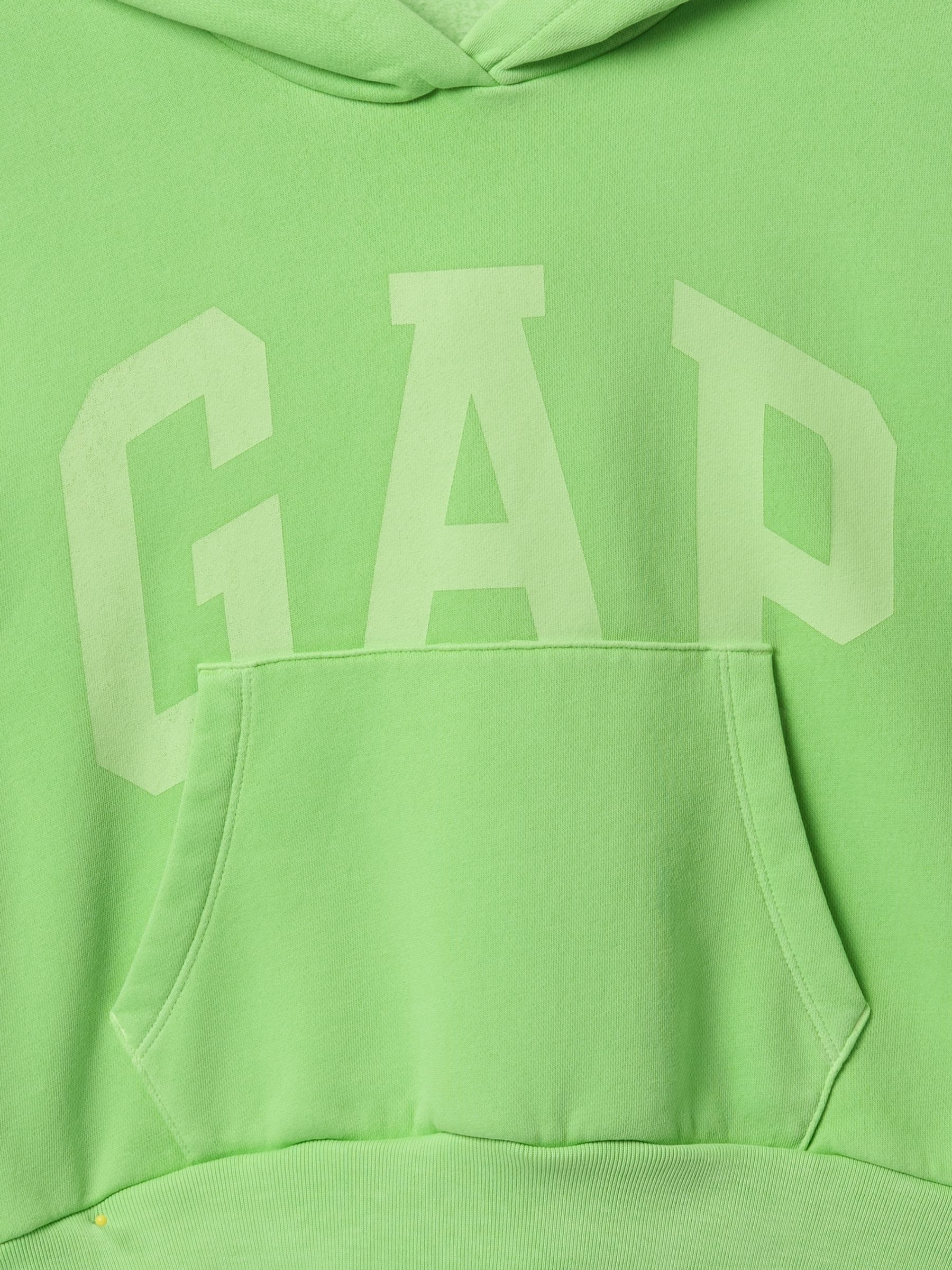 Green Logo Vintage Fleece-Lined Hoodie (4-13yrs) - Image 5 of 5