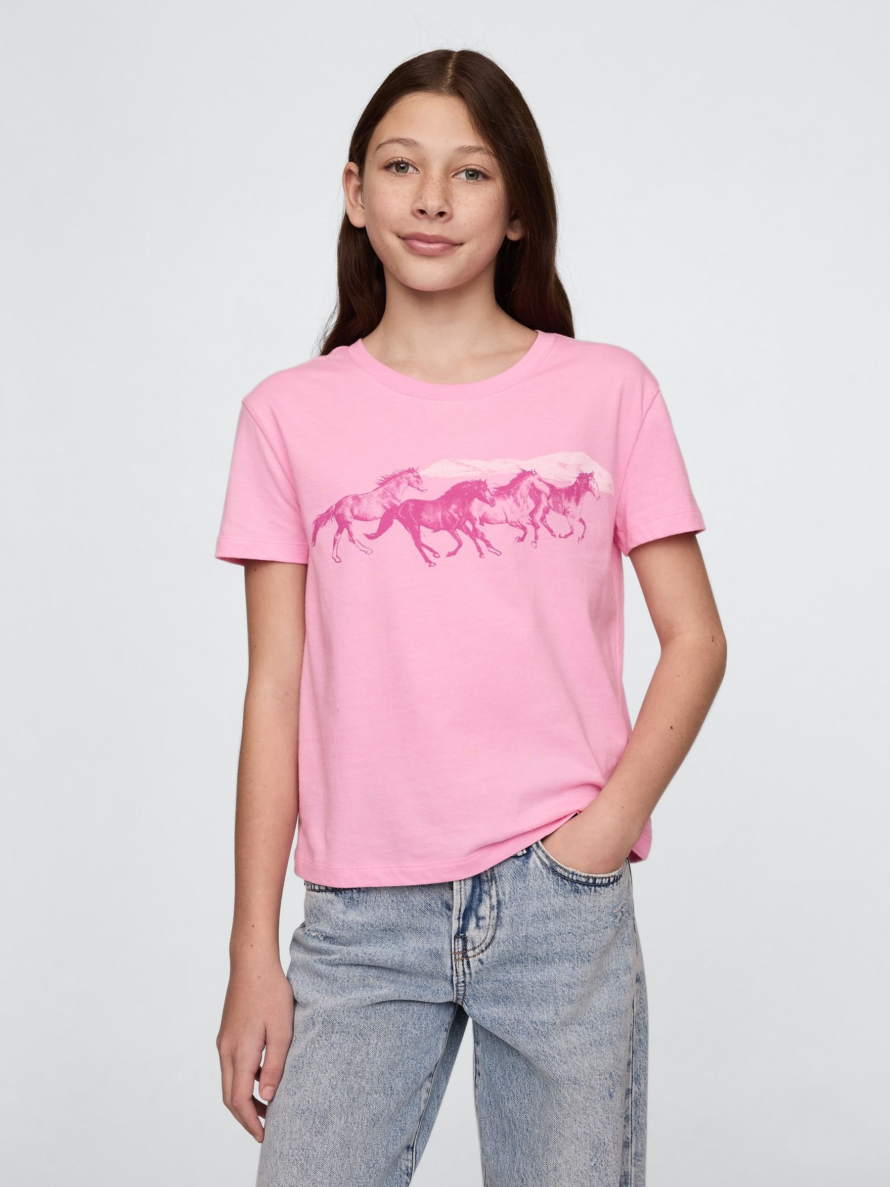 Pink Graphic Short Sleeve Crew Neck T-Shirt (4-13yrs) - Image 1 of 4