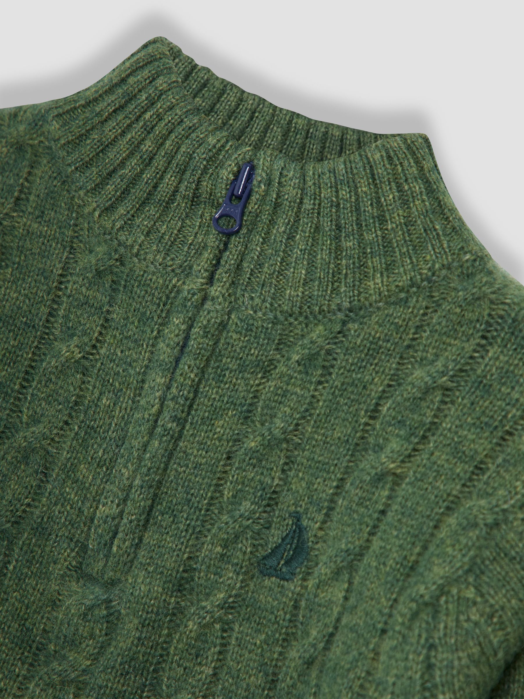 Green Classic Cable Half Zip Jumper - Image 3 of 3