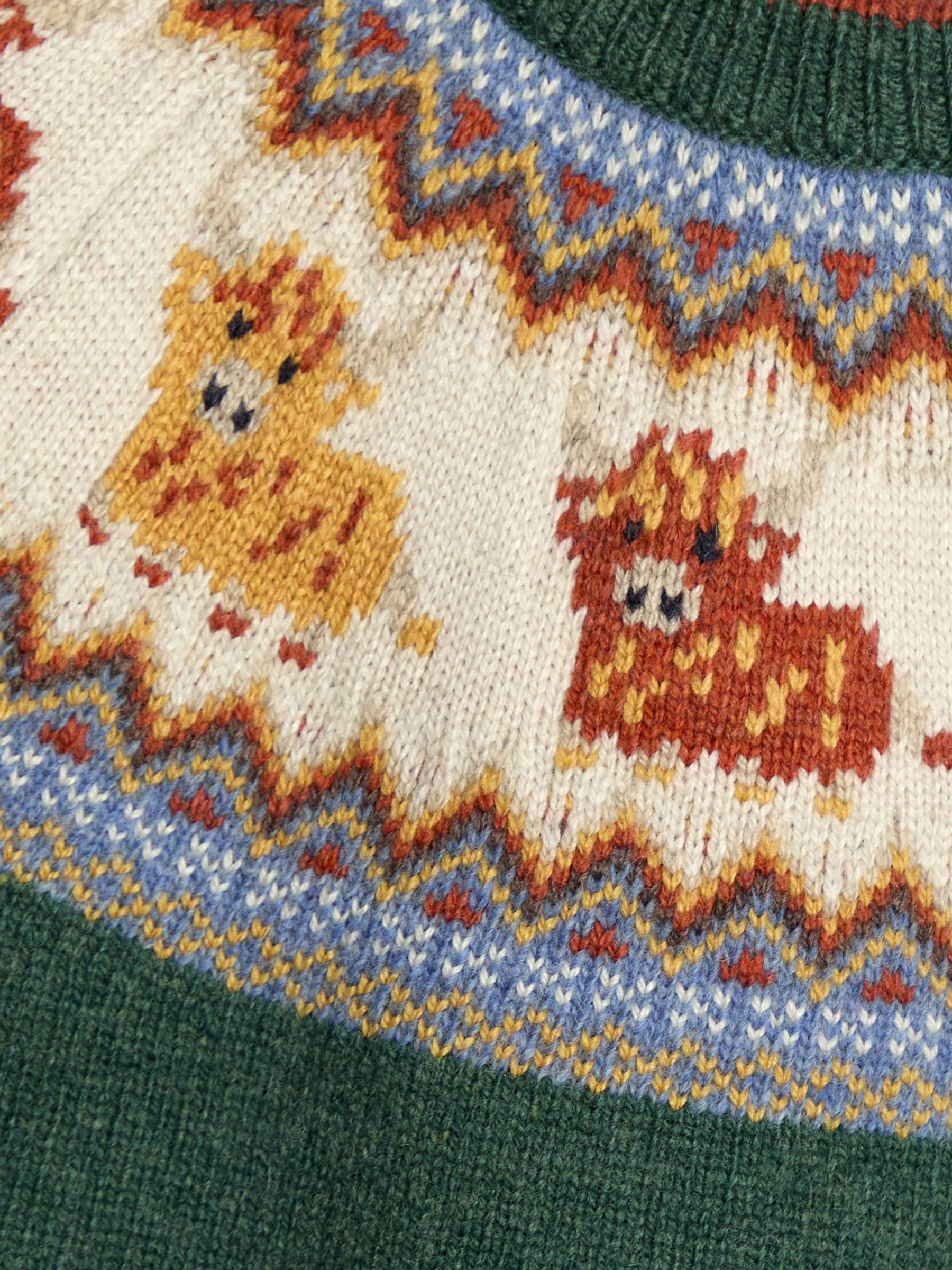 Green Highland Cow Character Fair Isle Jumper - Image 6 of 6