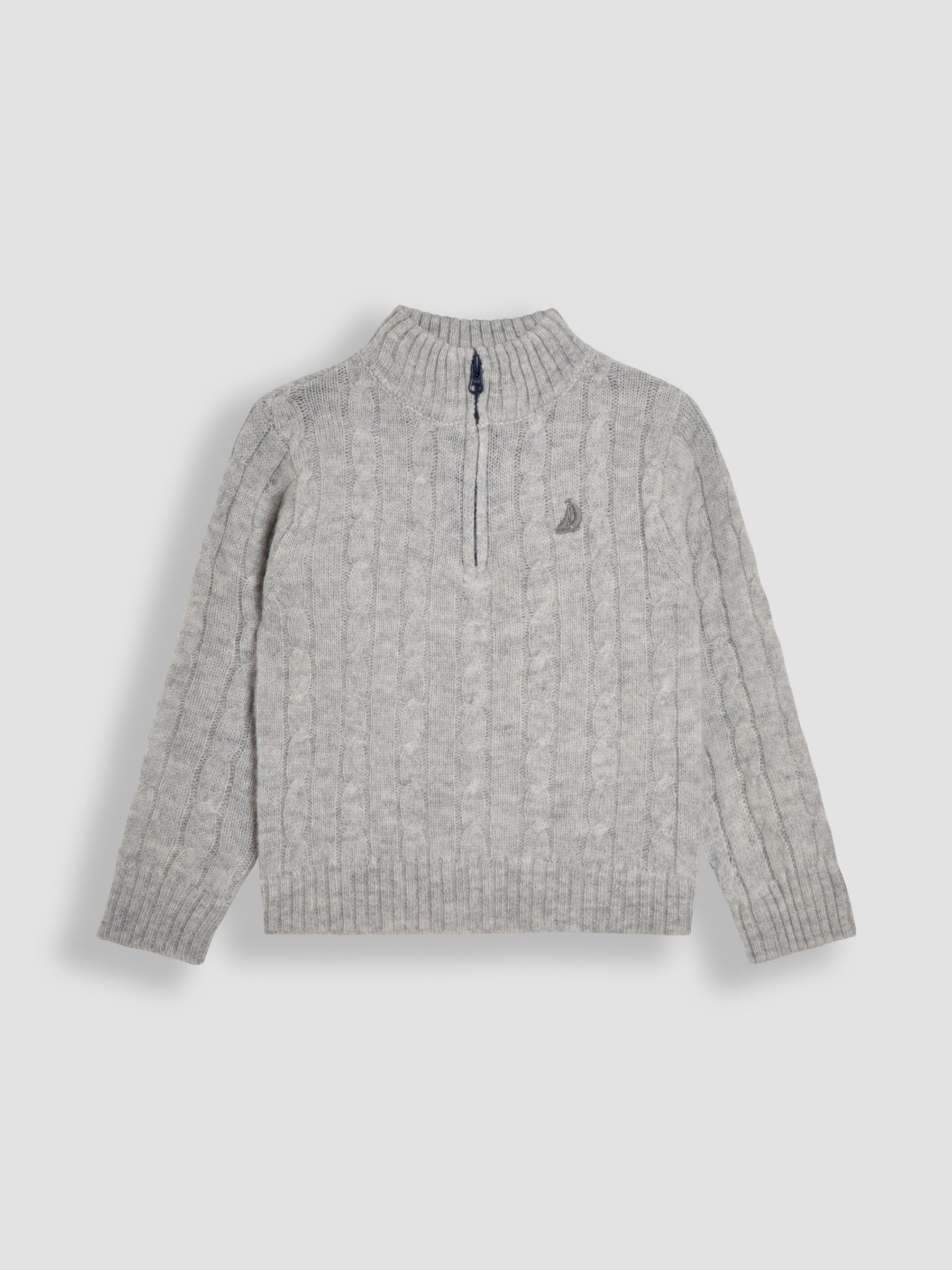 Grey Classic Cable Half Zip Jumper - Image 1 of 2