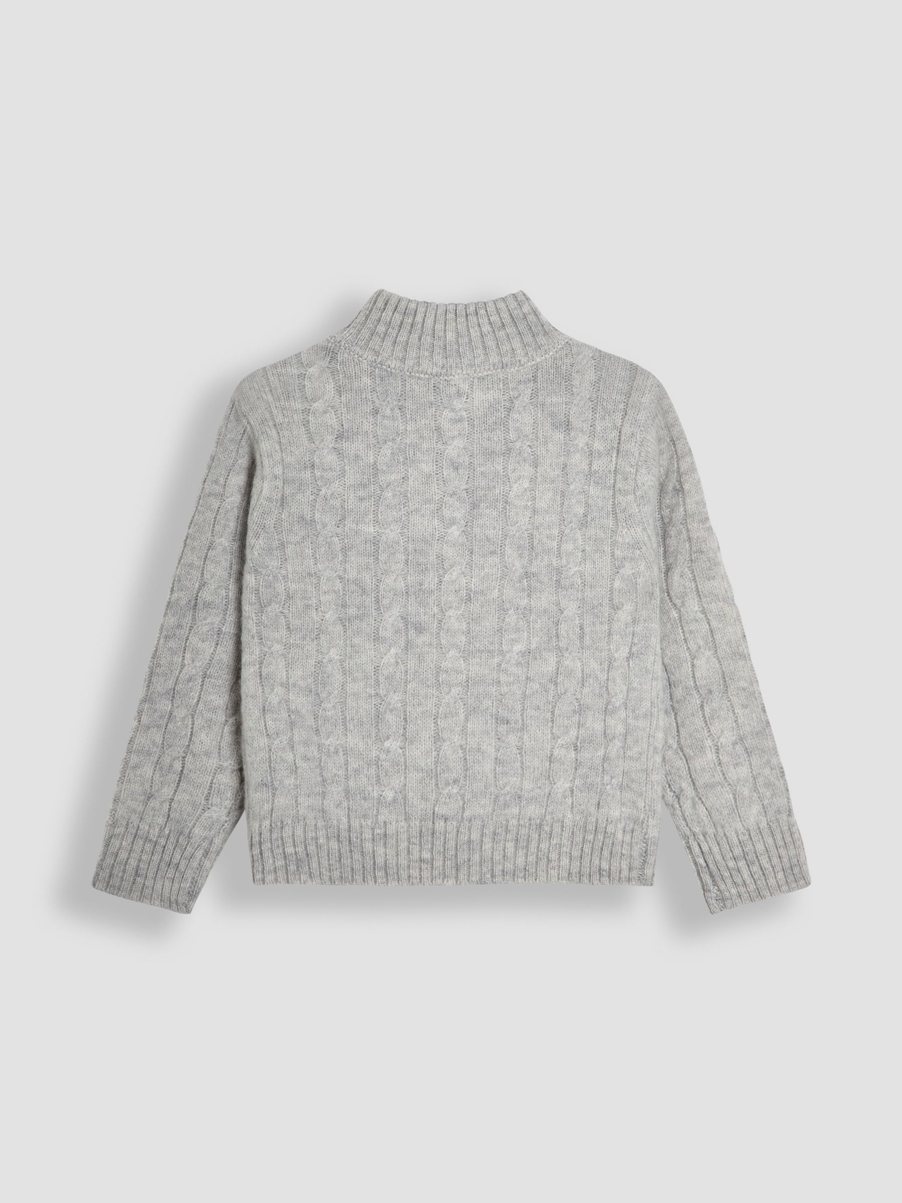 Grey Classic Cable Half Zip Jumper - Image 2 of 2