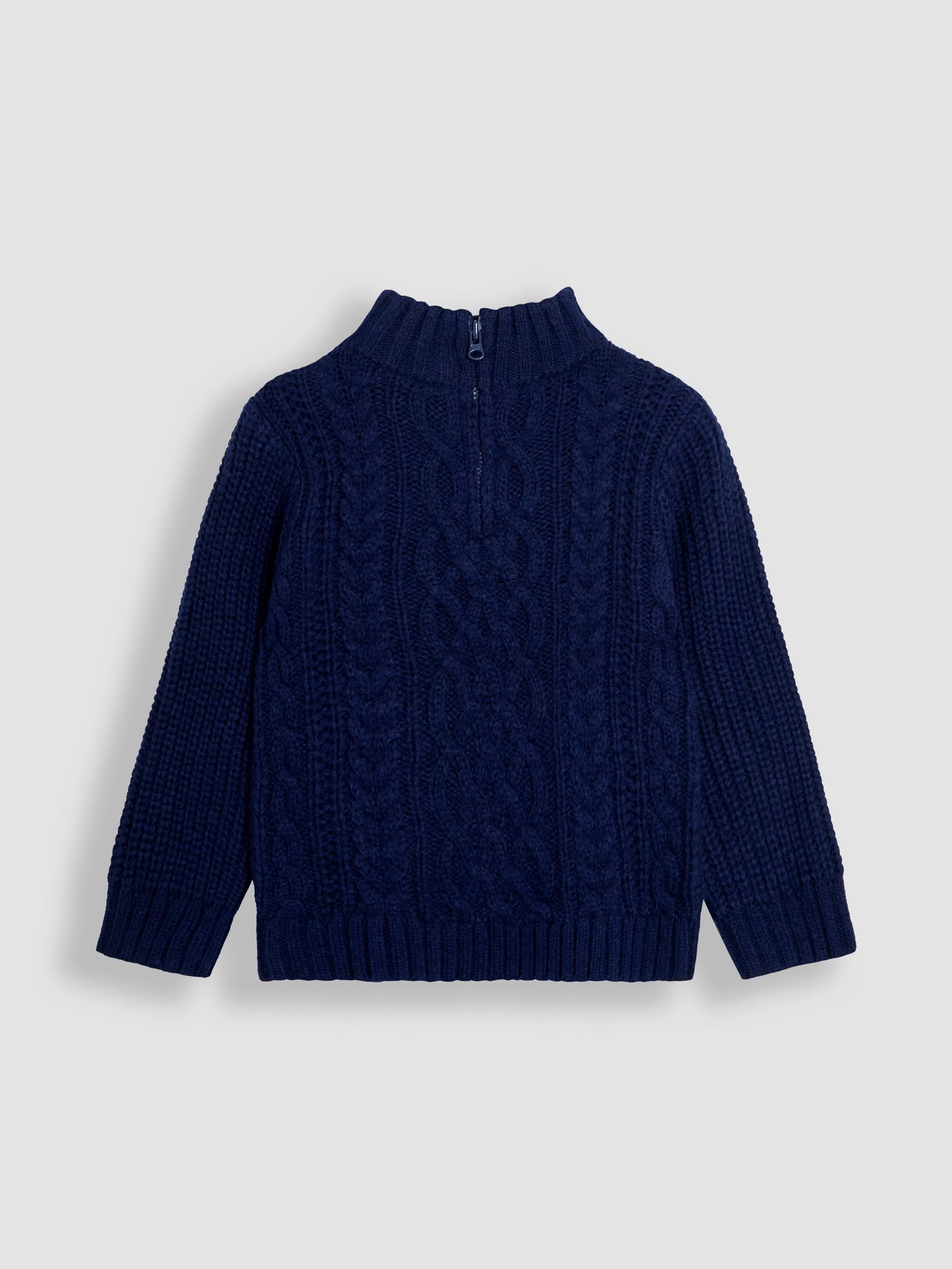 Navy Blue Chunky Cable Half Zip Jumper JoJo Maman B b Navy Blue Chunky Cable Half Zip Jumper JoJo Maman B b