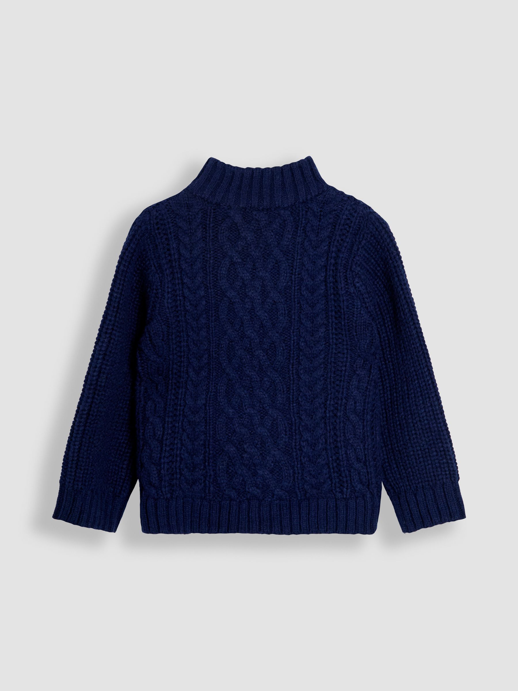 Blue Chunky Cable Half Zip Jumper - Image 2 of 3