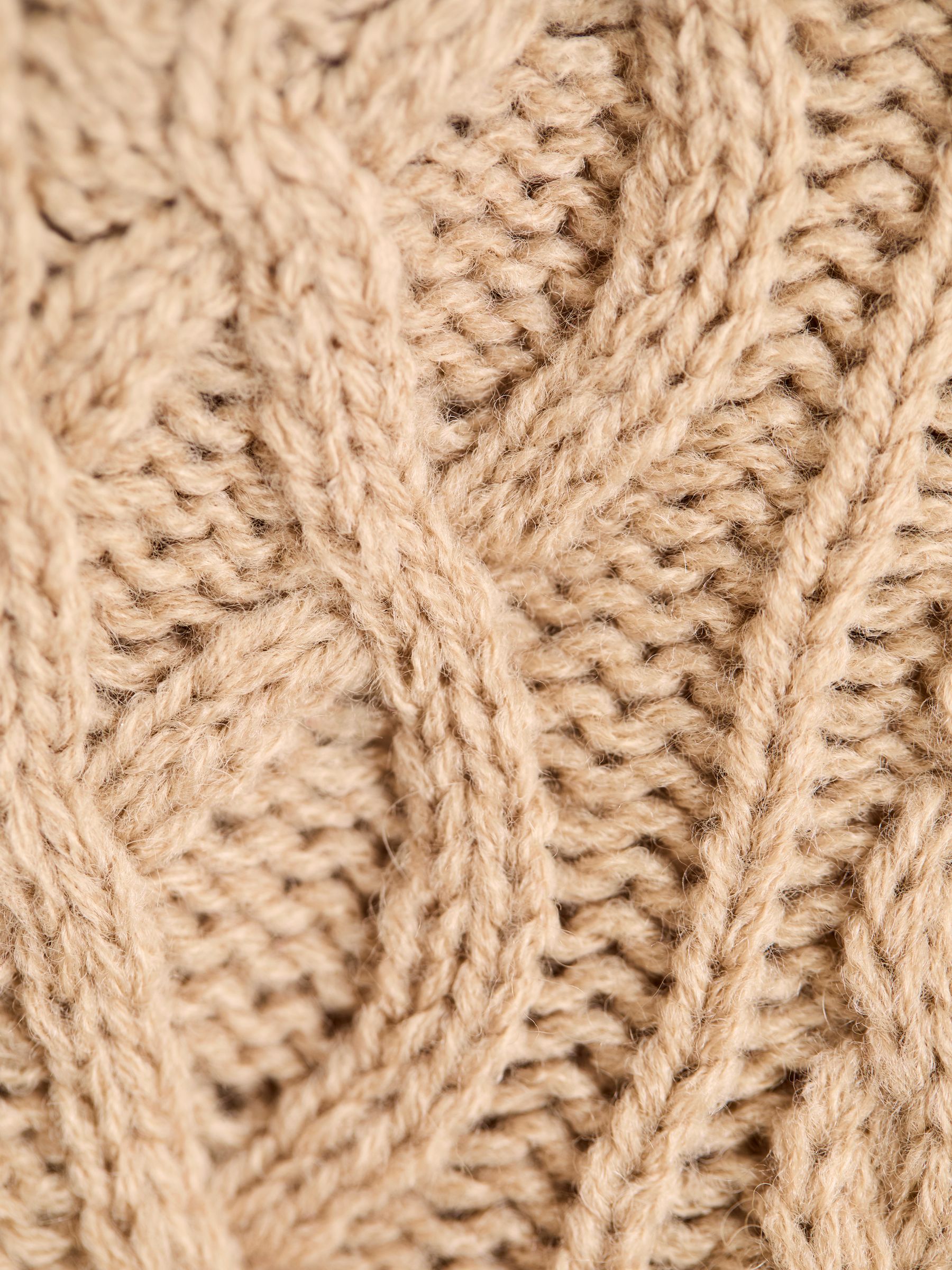 Natural Chunky Cable Half Zip Jumper - Image 4 of 4
