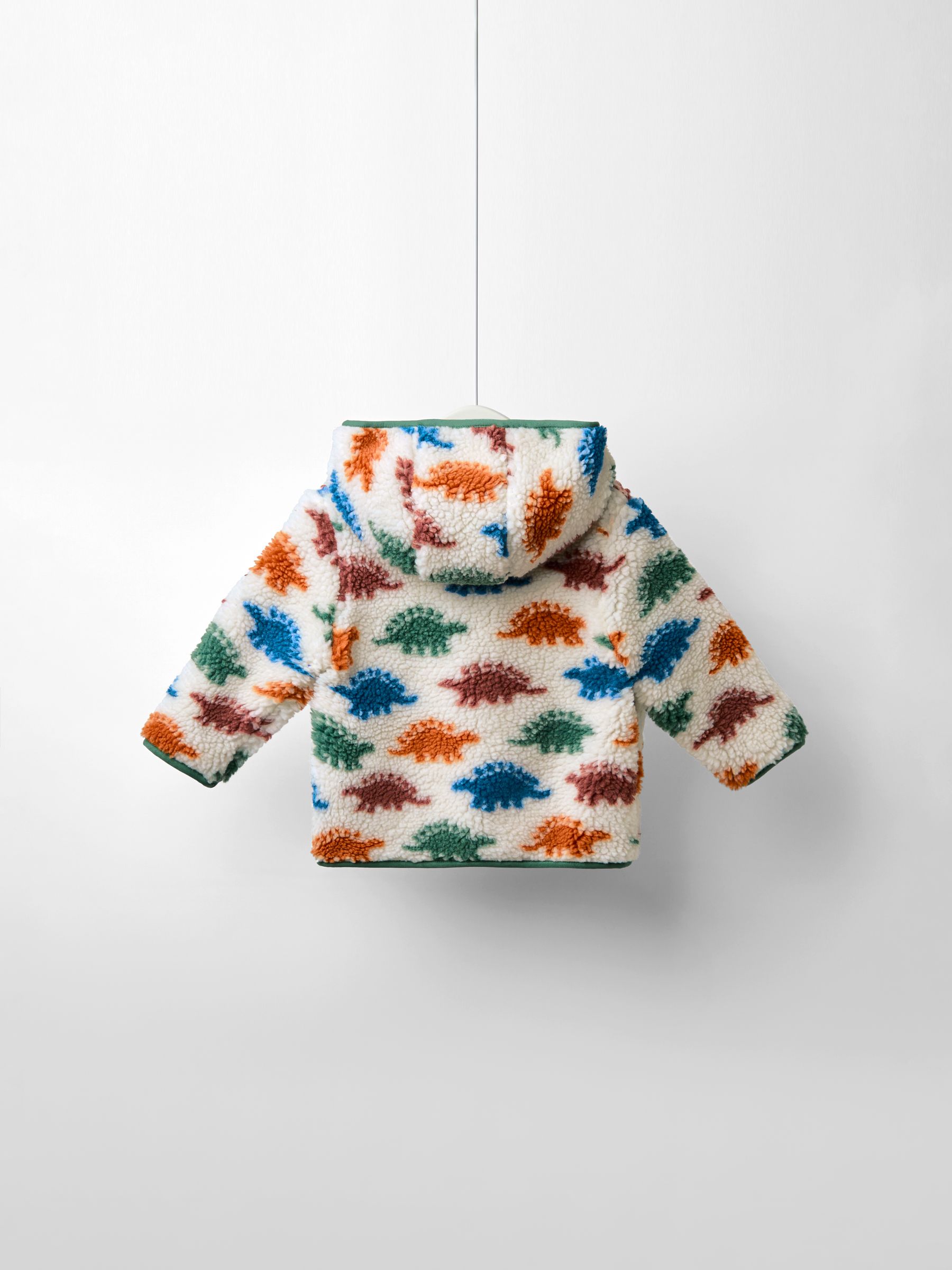 Natural Stegosaurus Dino Checkerboard Hooded Borg Jacket - Image 3 of 6