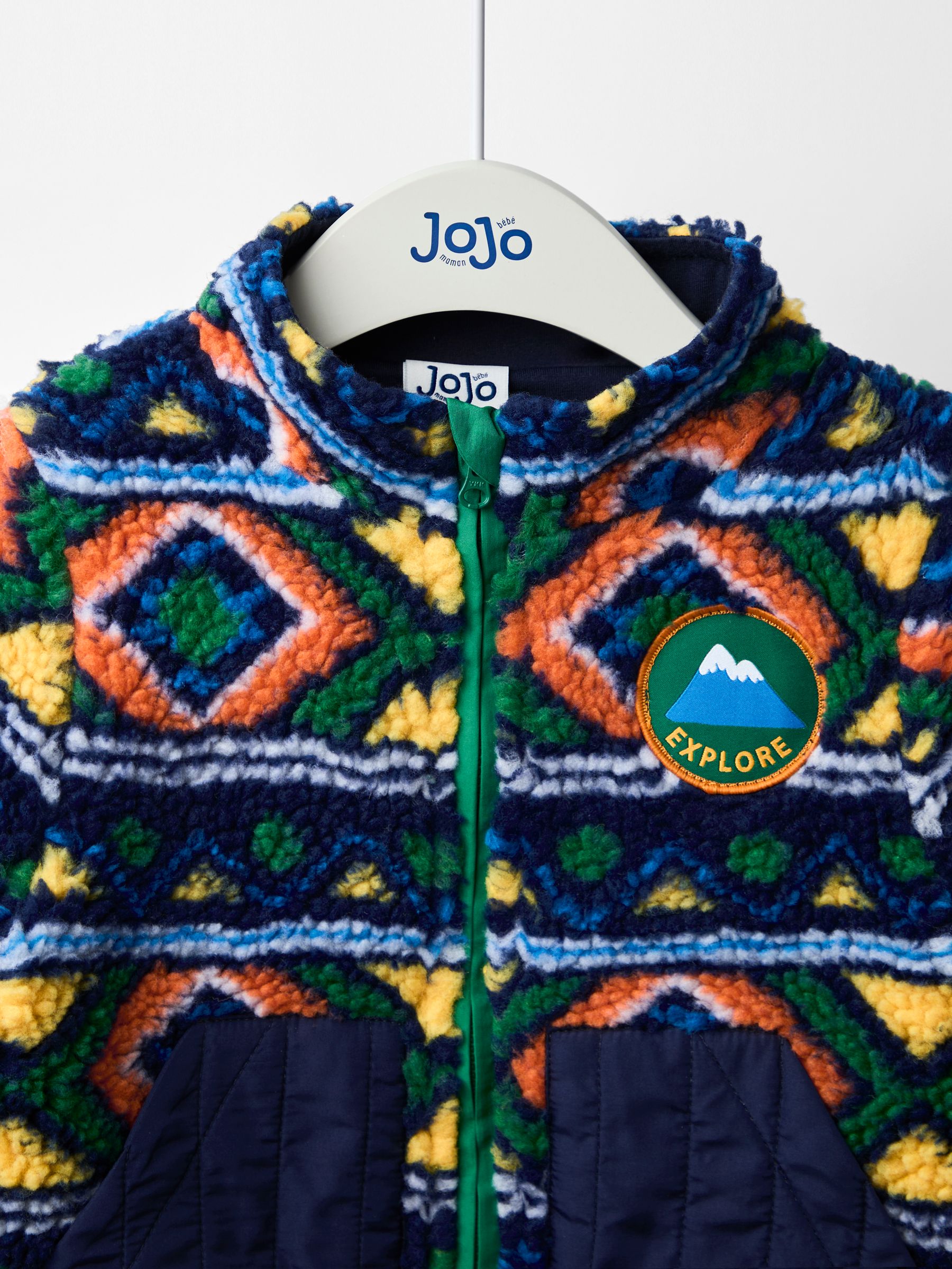 Green Aztec Style Borg Jacket - Image 3 of 6