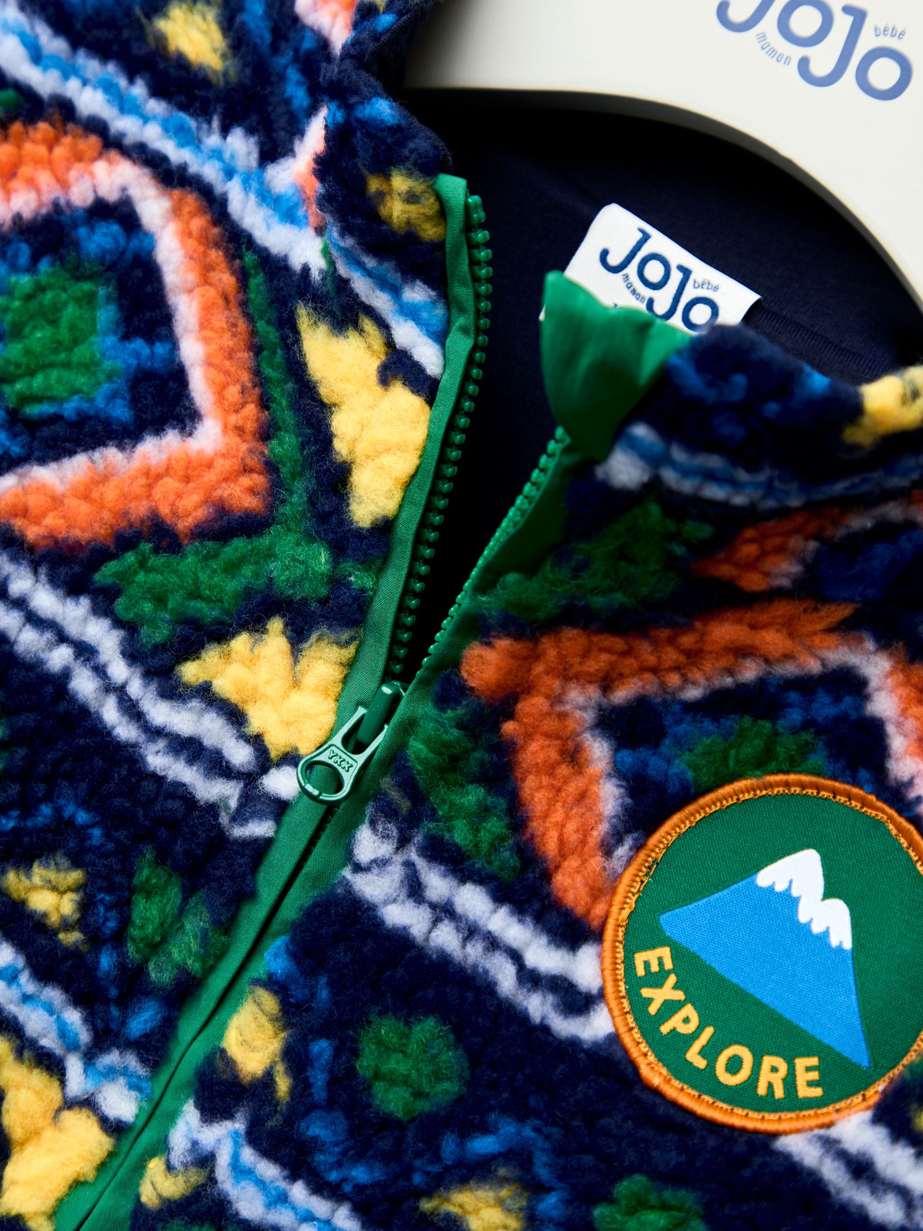 Green Aztec Style Borg Jacket - Image 4 of 6
