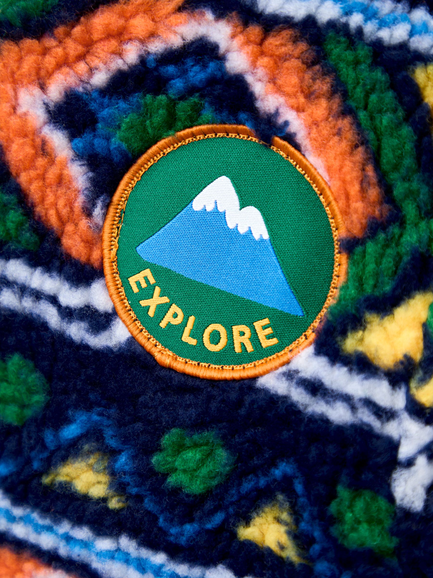 Green Aztec Style Borg Jacket - Image 5 of 6