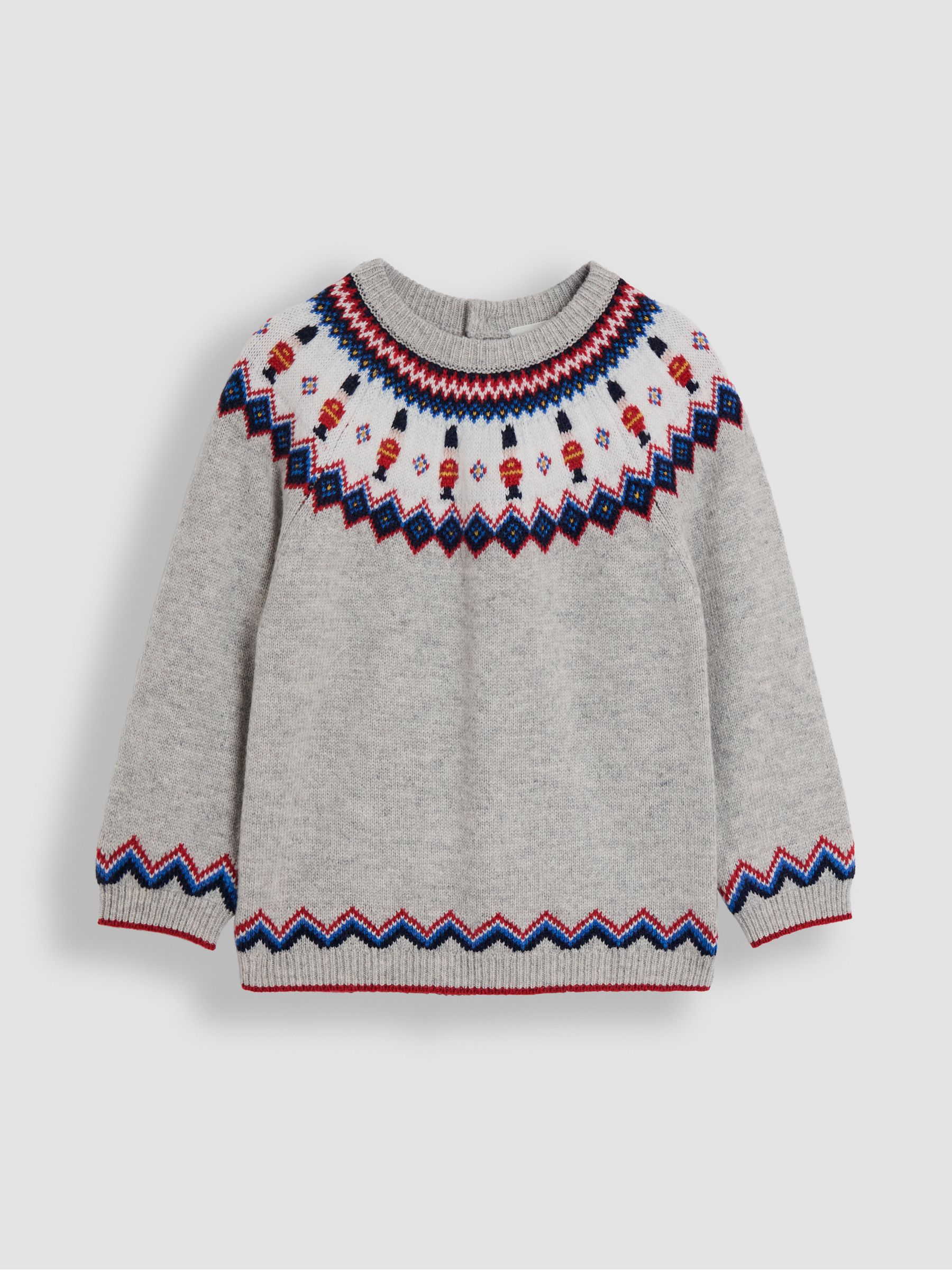 Grey Character Fair Isle Jumper - Image 1 of 3