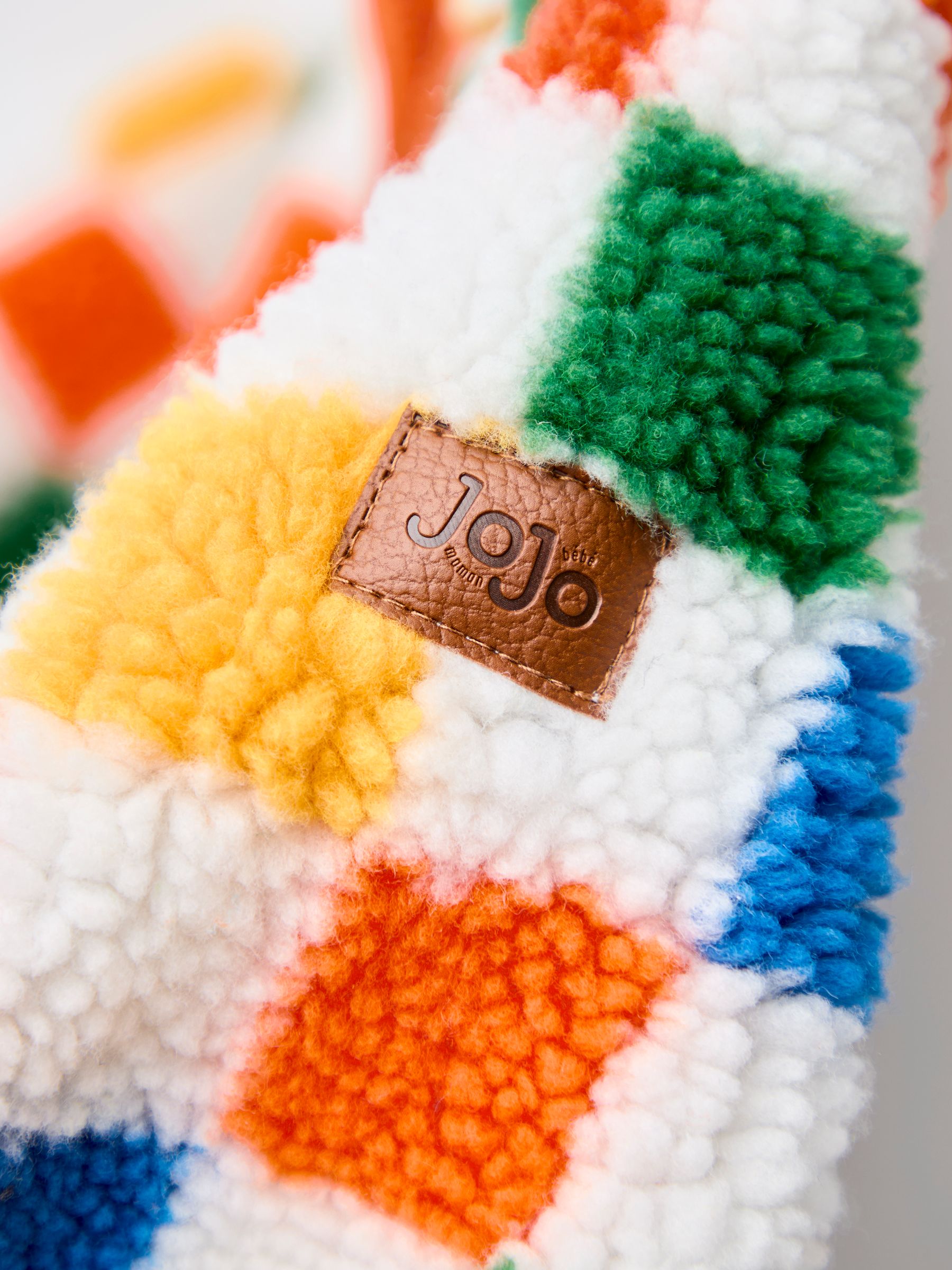 Orange Bright Checkerboard Borg Jacket - Image 10 of 10