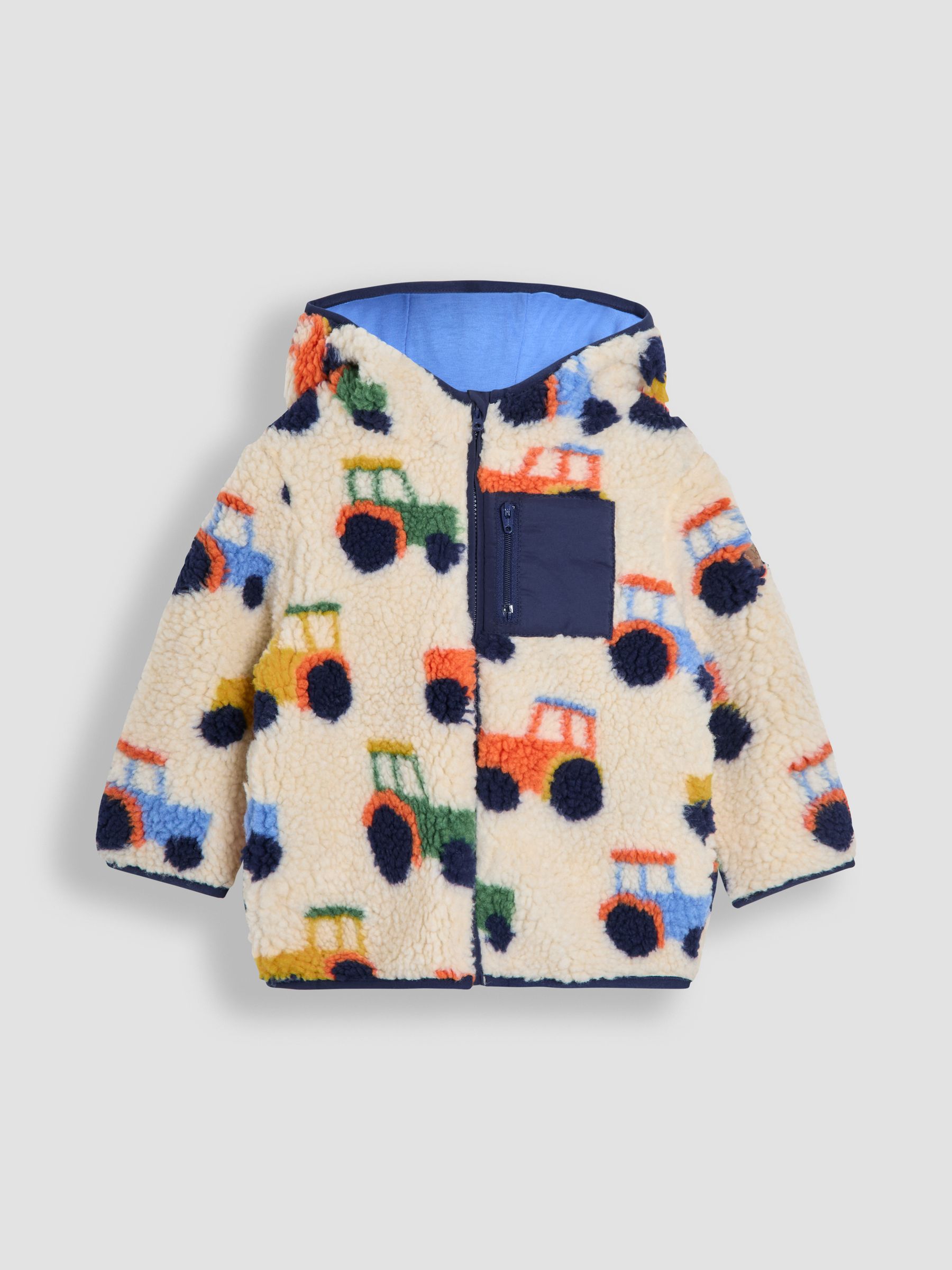 Light Natural Hooded Teddy Fleece Jacket - Image 1 of 3
