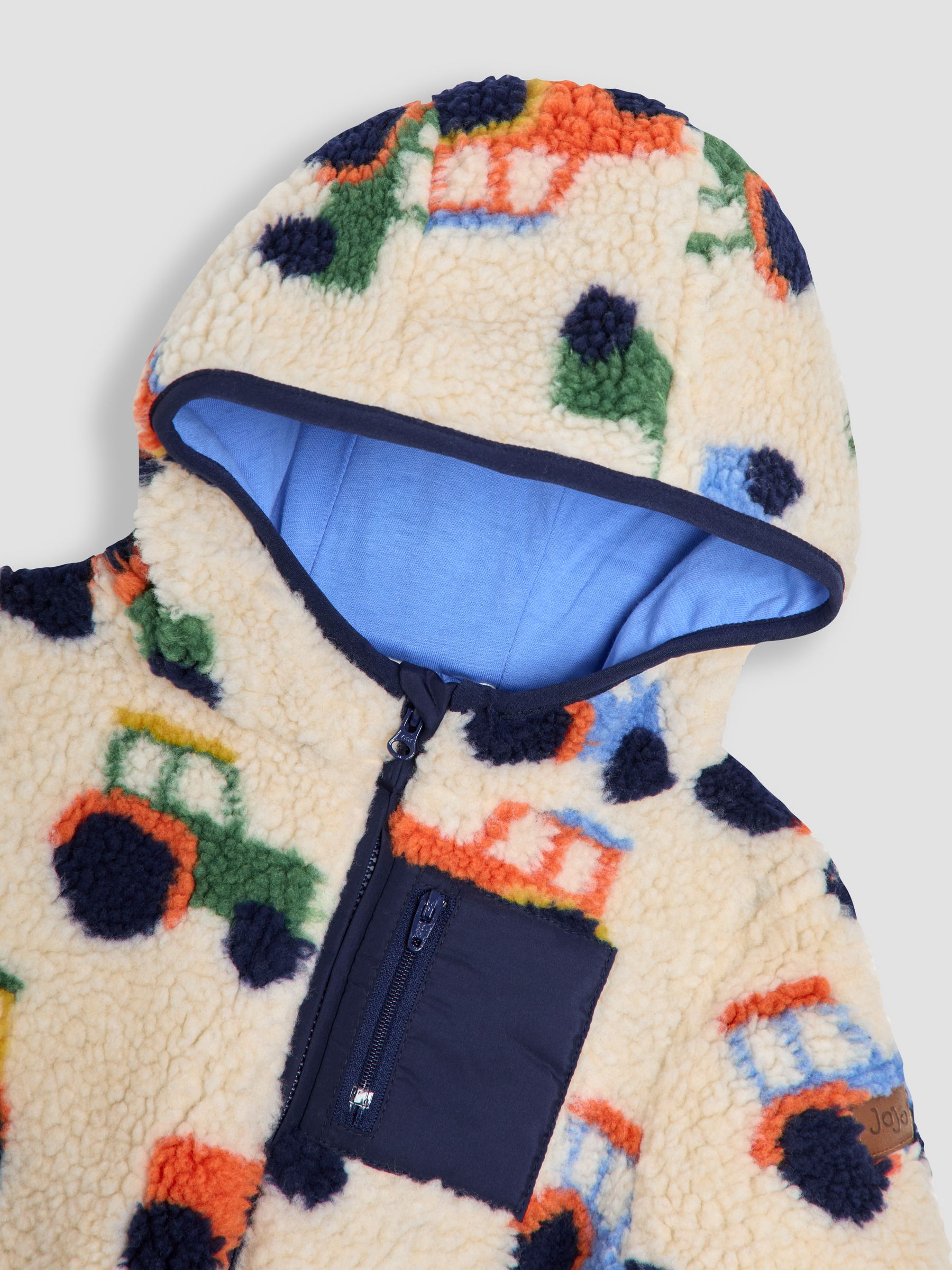 Light Natural Hooded Teddy Fleece Jacket - Image 3 of 3