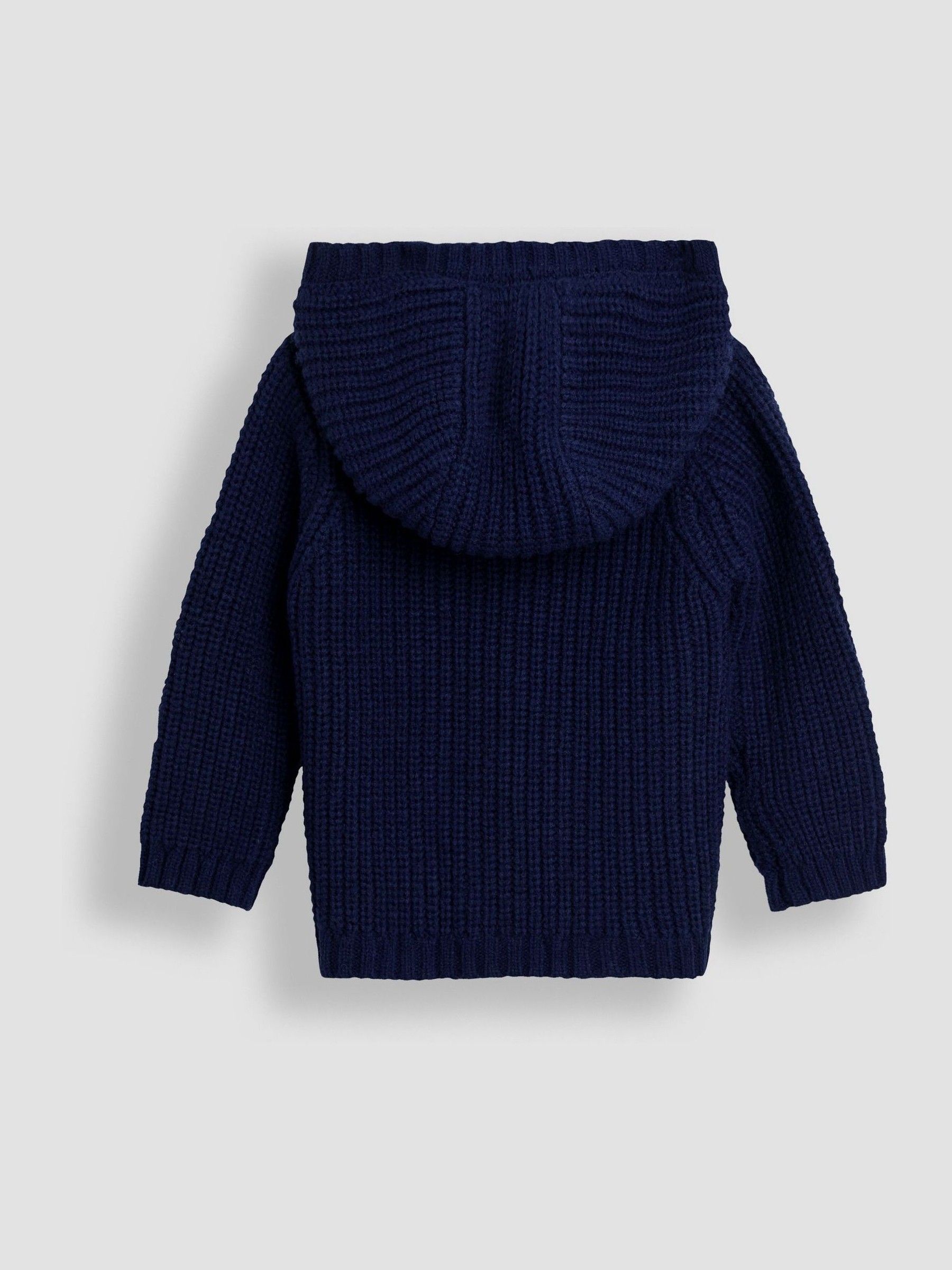 Blue Knit Hooded Cardigan - Image 2 of 3