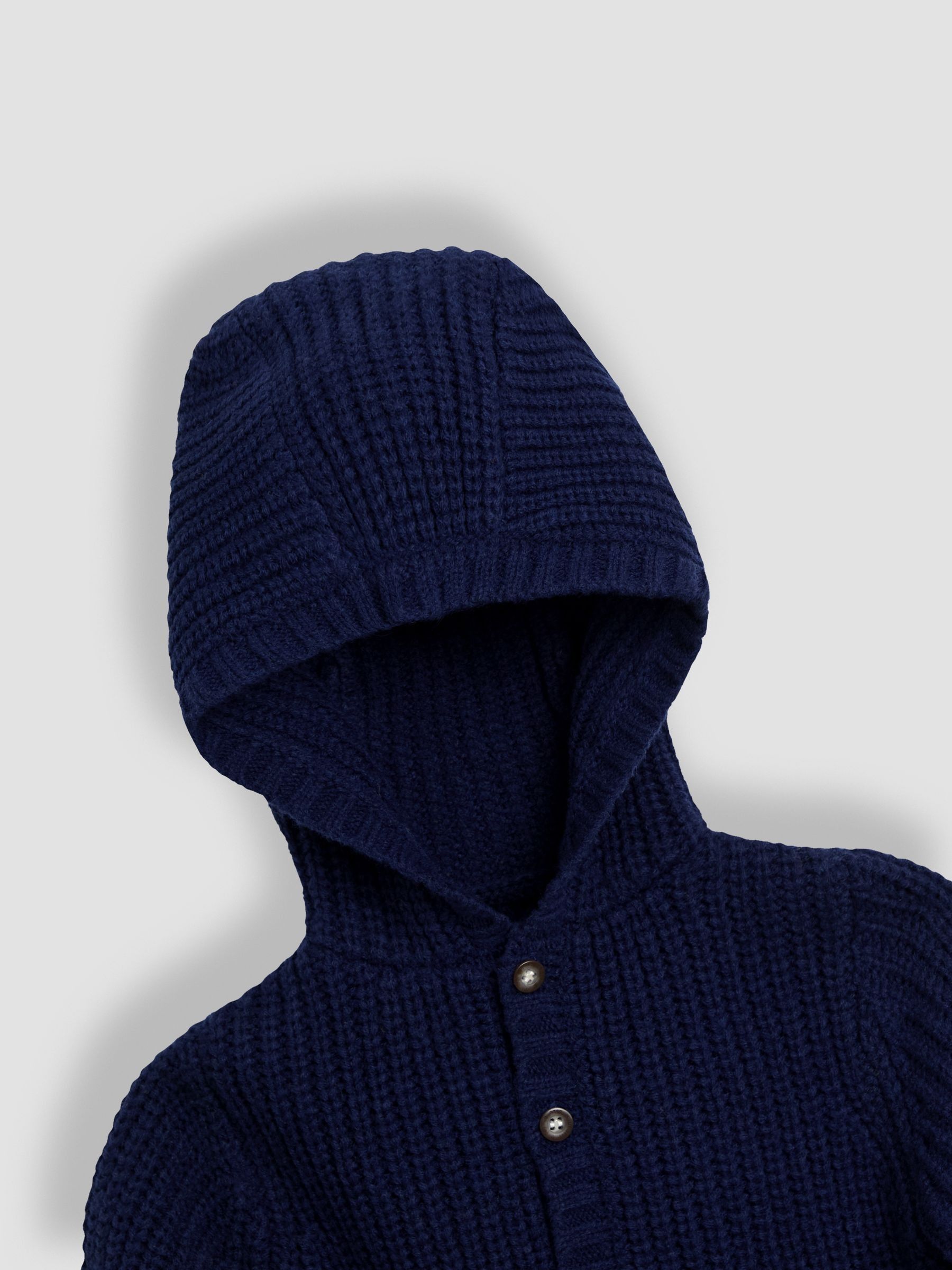 Blue Knit Hooded Cardigan - Image 3 of 3